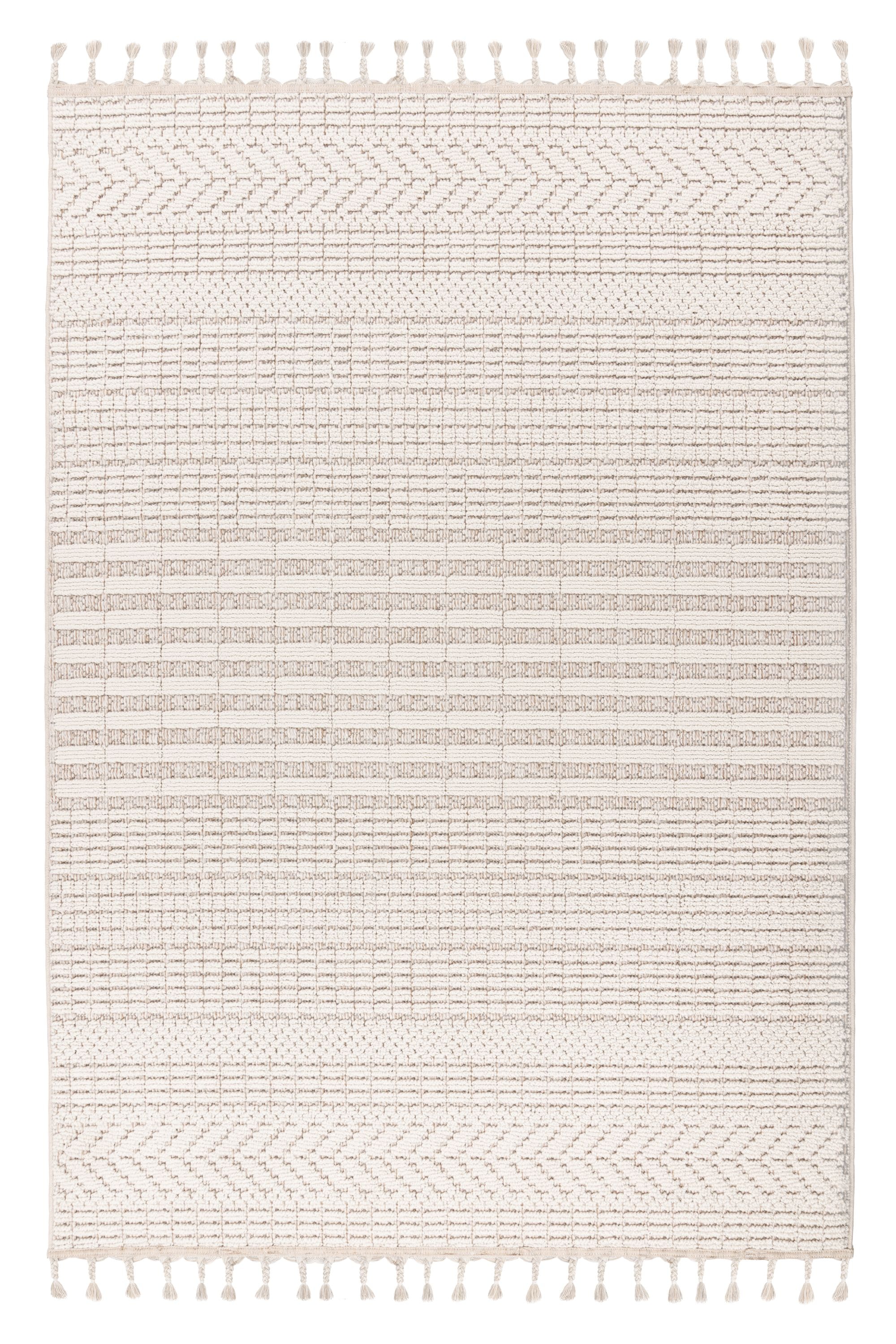 Kayoom Tapis »Reef 125« Rectangulaire 9 mm Höhe Kurzflor, Struktur, mit Fransen, Wohnzimmer