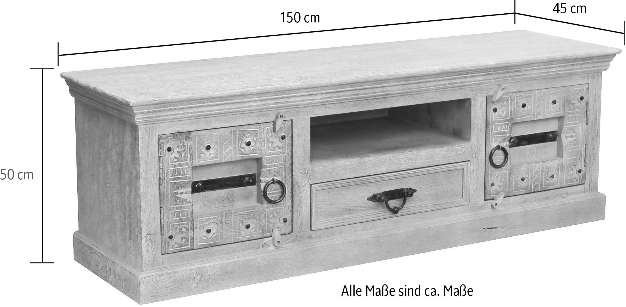 SIT Table basse »Daipur« orné de sculptures élaborées