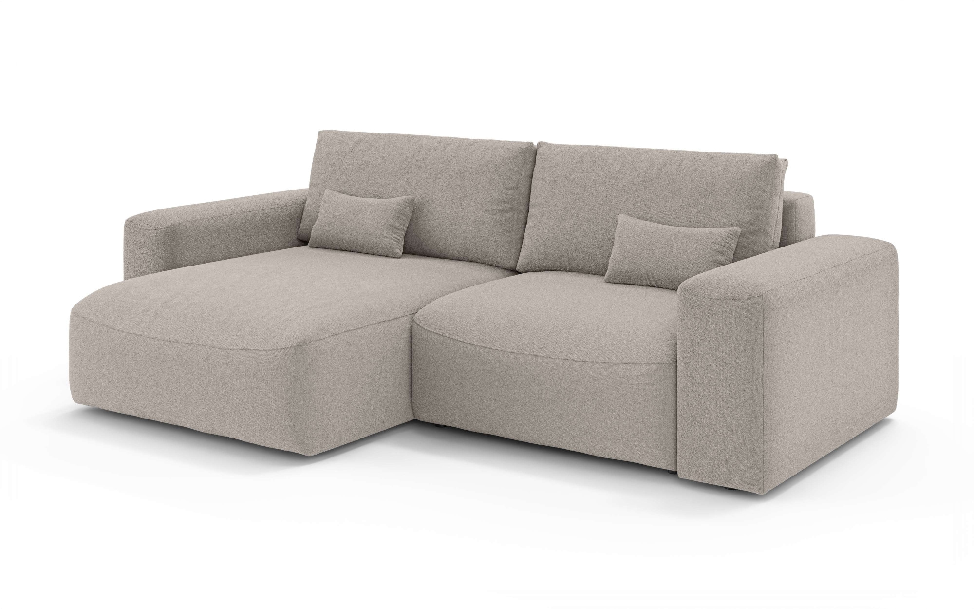GOODproduct Canapé d'angle »MATTS Schlafsofa mit Bettkasten, Masse B/T/H: 265/159/89 cm« L-Form mit Recamiere rechts oder links, hoher Sitzkomfort
