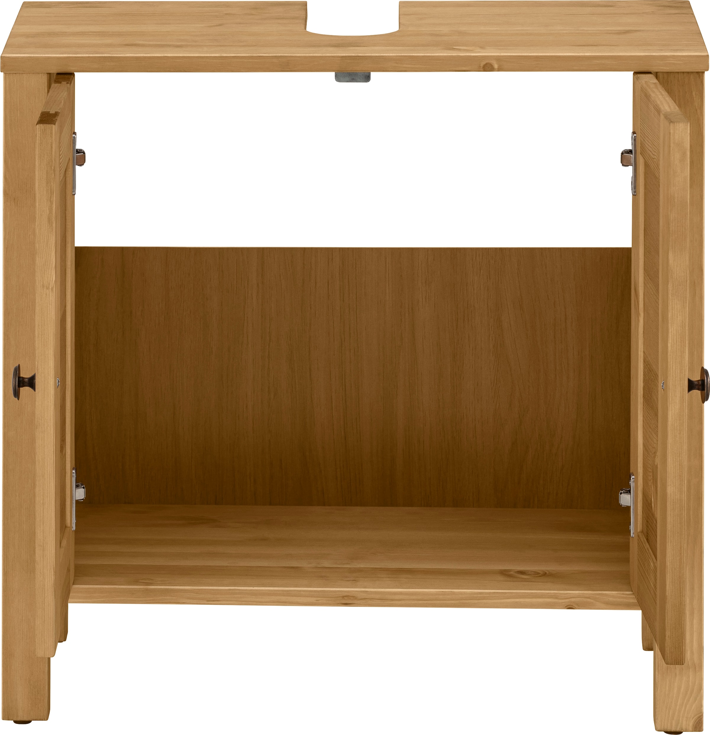 GOODproduct Armoire sous lavabo »Ayanna« aus Massivholz, FSC®, Lamellenfront, Höhe 57 cm, Breite 59 cm