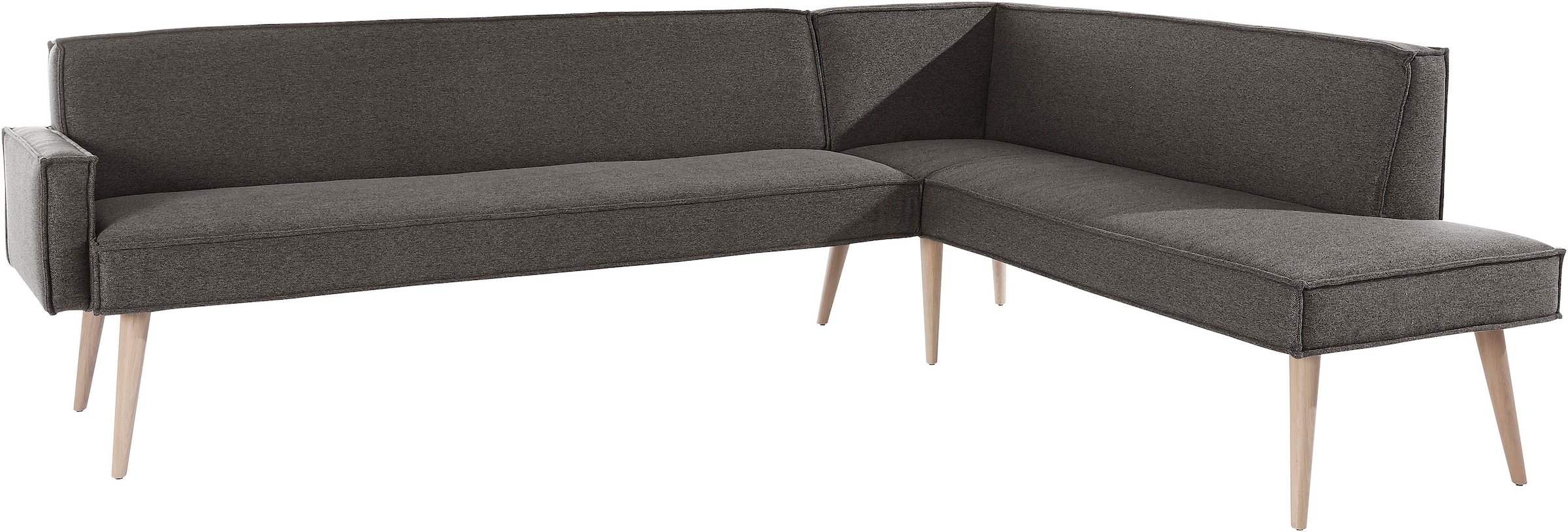 exxpo - sofa fashion Eckbank »Lungo, moderne Kedernaht, bequem und elegant, hoher Holzfuss« hochwertige Detailverarbeitung, frei im Raum stellbar