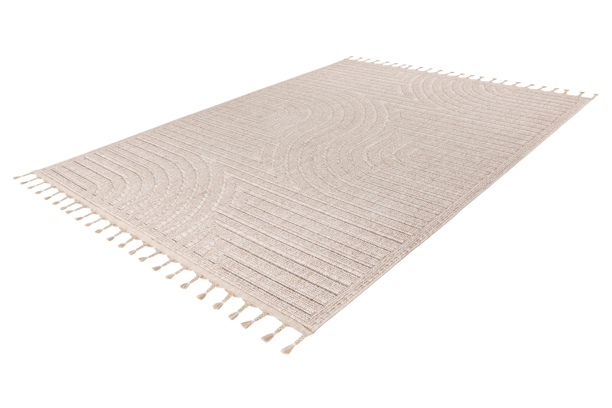 Kayoom Tapis »Reef 225« Rectangulaire 9 mm Höhe Kurzflor, Struktur, mit Fransen, Wohnzimmer