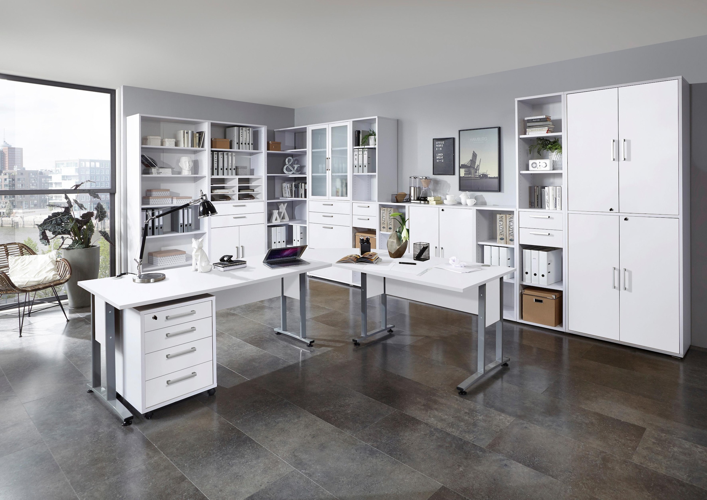 FMD Étagère à dossiers »Calvi« in 2 Höhen, viel Staur., verstellb. Böden, erweiterbar, Breite: 89 cm