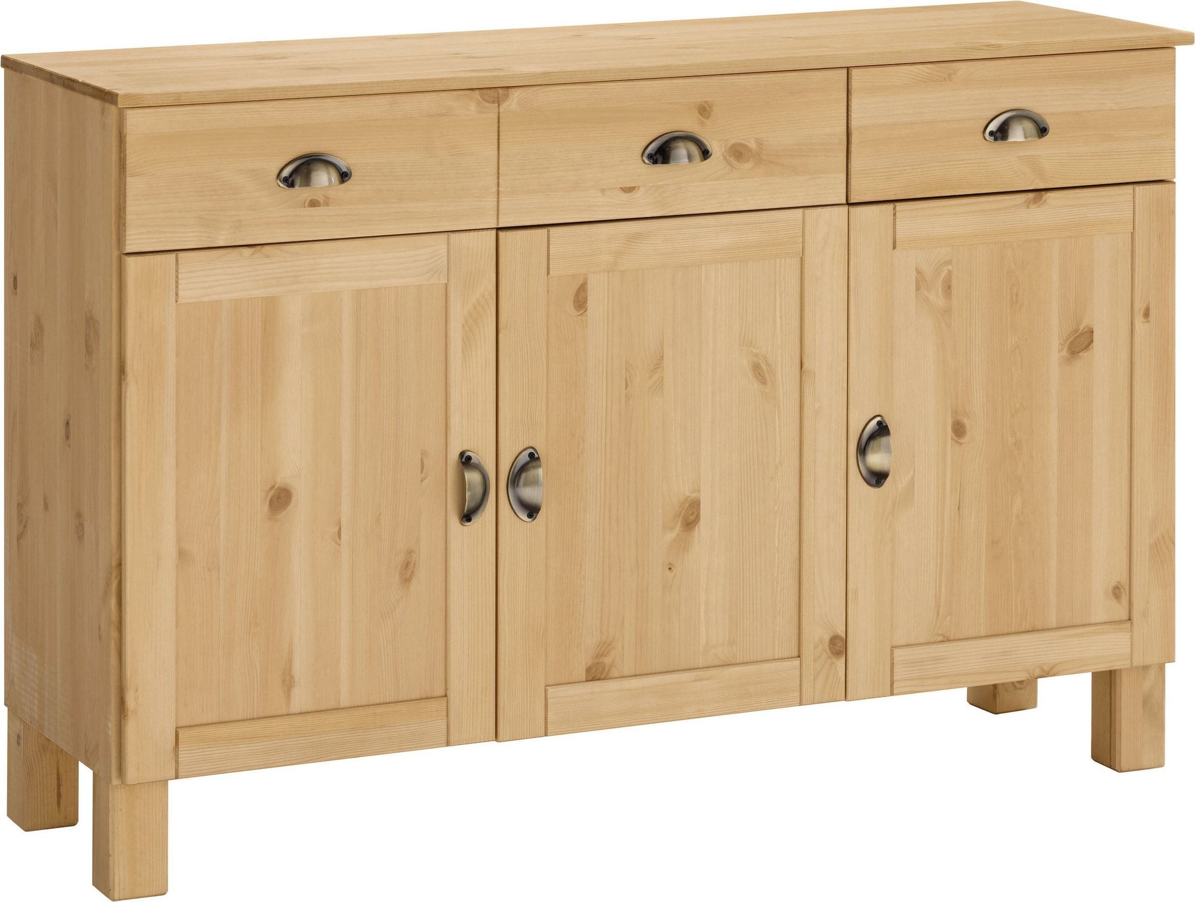 Home affaire Armoire basse »Oslo« 125 cm de large, 38 cm de profondeur, en buffet, 3 portes, 2 tiroirs