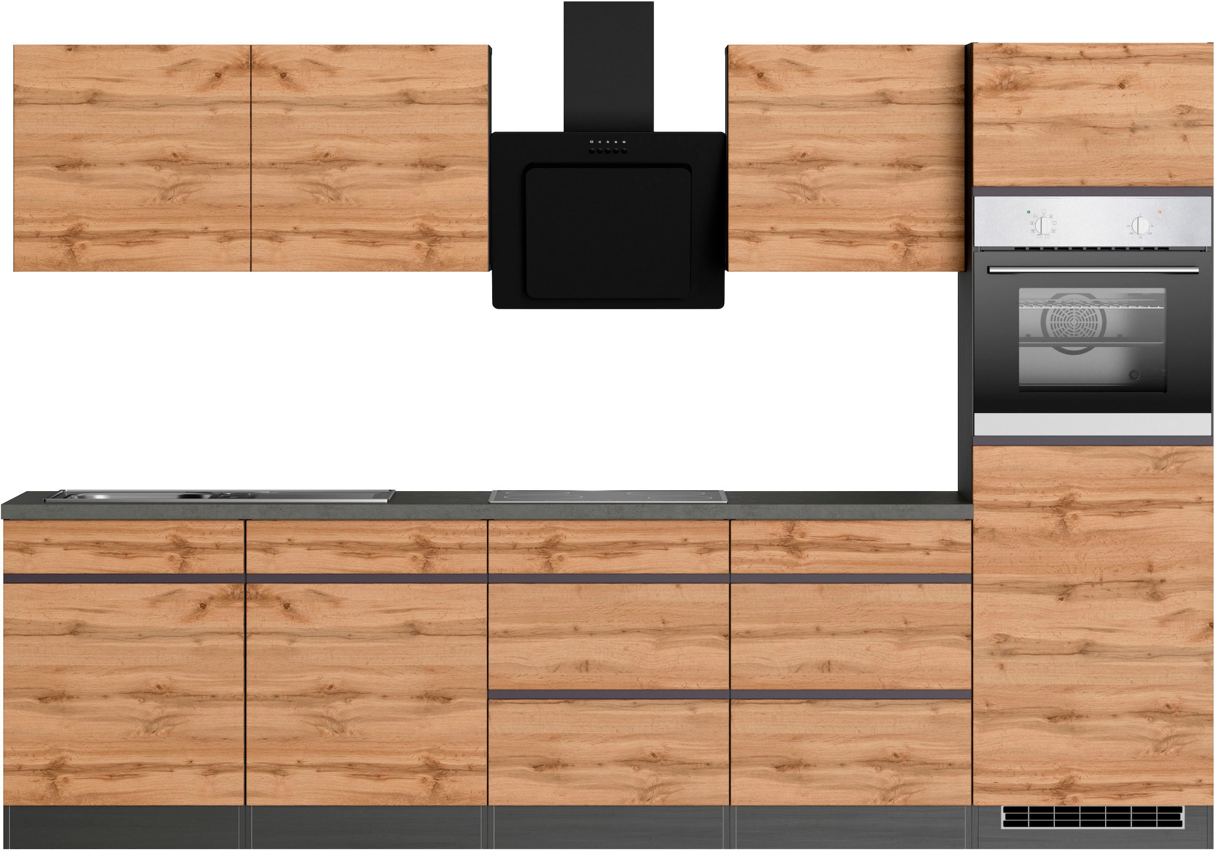 KOCHSTATION Kitchenette »KS-Riesa« largeur d’installation 300 cm, sans appareils électriques