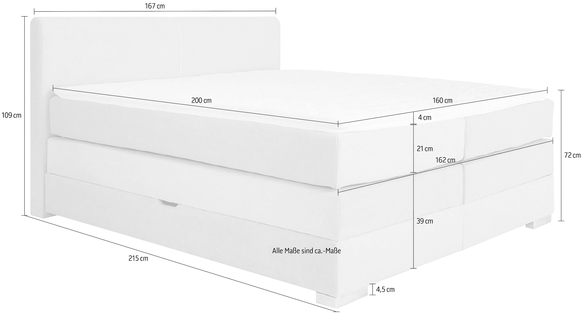 Home affaire Lit boxspring »Juliste inkl. Bettkasten und PUR-Schaum-Topper« erhältlich in den Breite 160, 180 & 200cm