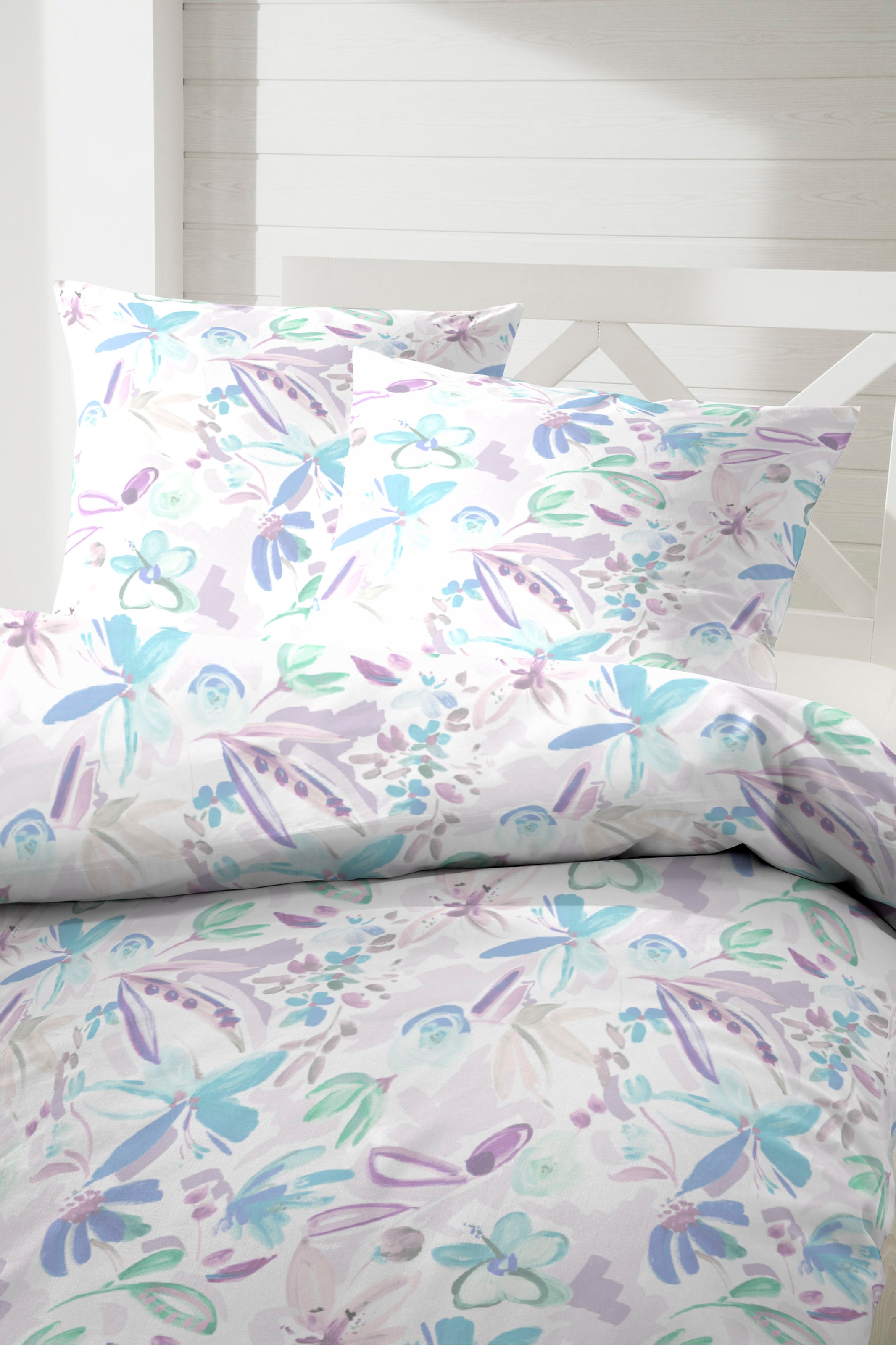 Primera Bettwäsche »Renforce Bettwäsche Misty Meadow« 2 Stk. tlg. mit pastellfarbigen Blumen