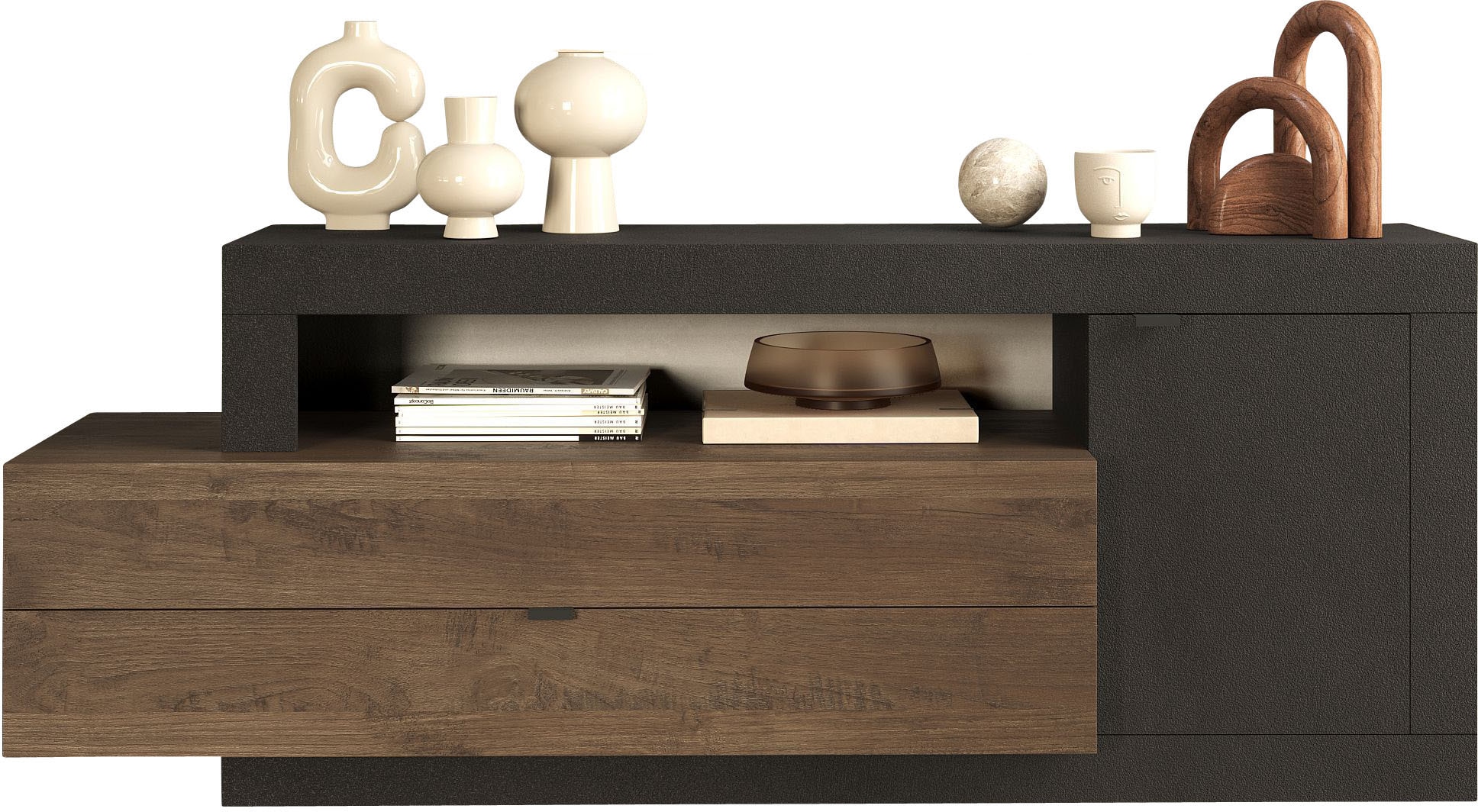 Home affaire Table basse »Freedom« Breite 159 cm mit 1 Tür und 2 Schubkästen (in verschiedenen Farben)