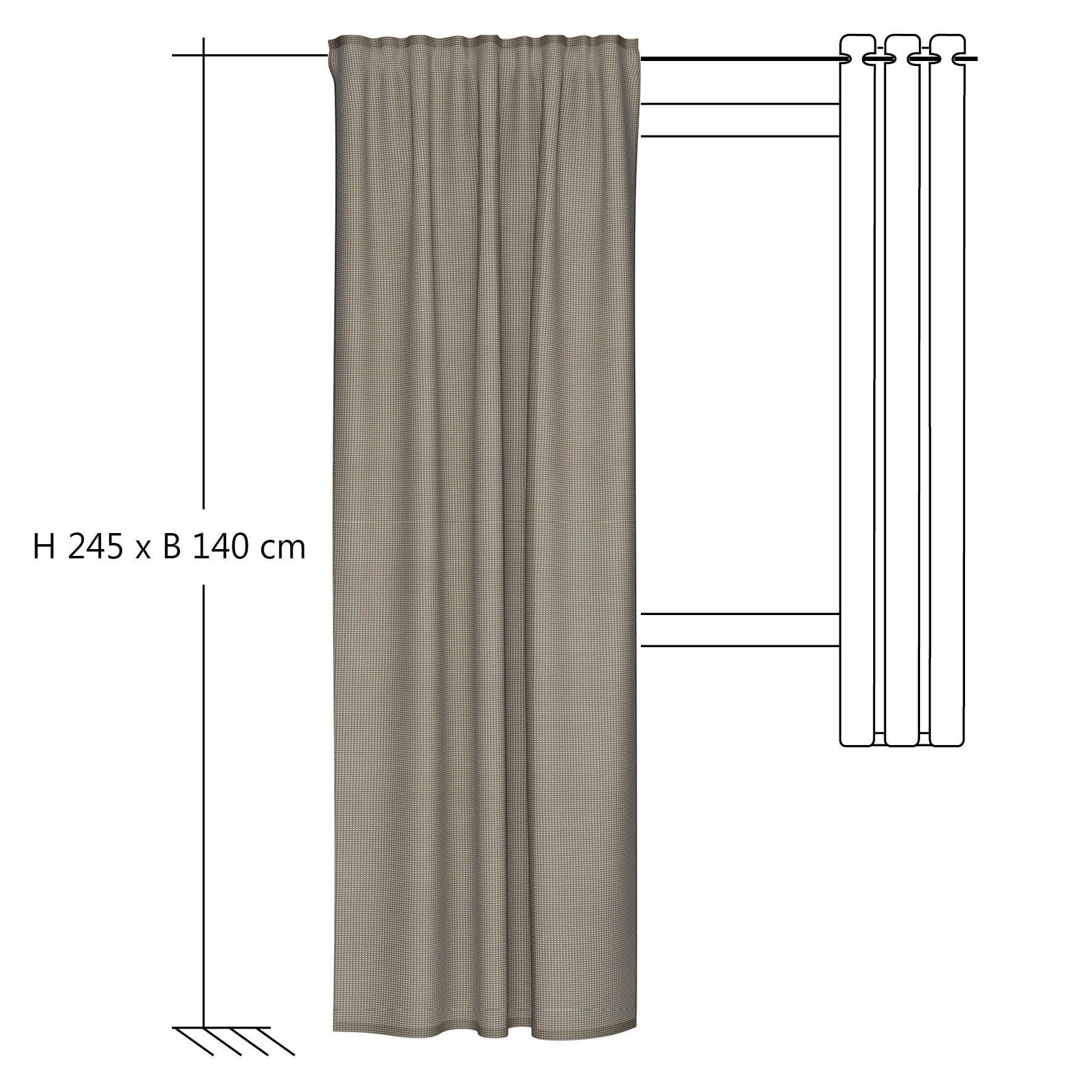 HOMING Rideau »Neta« Boucles cachées 1 cuis tlg. Netzstuktur, Wohnzimmer, Küche, Schlafzimmer