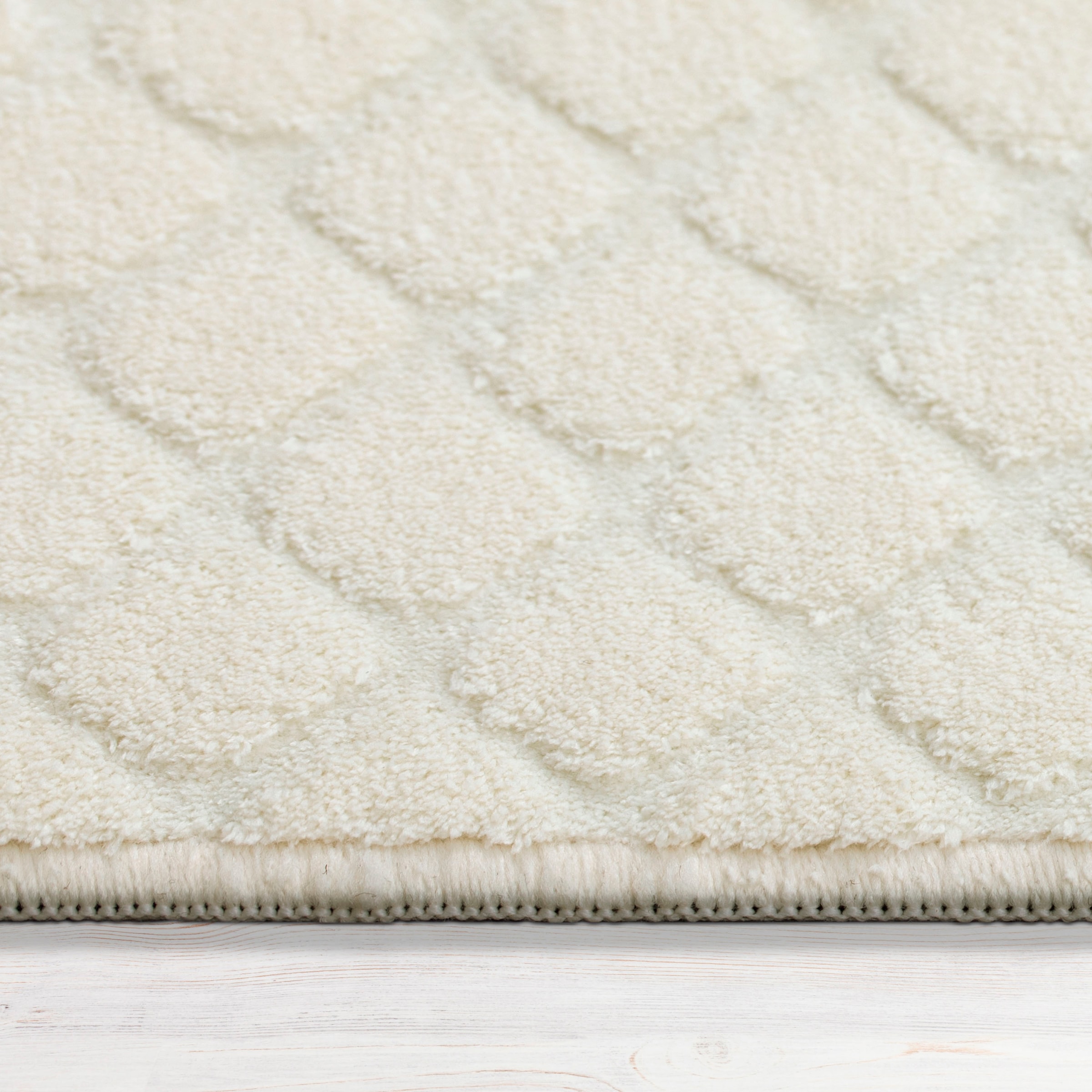 Paco Home Teppich »Rotterdam 591« rechteckig 4 mm Höhe Kurzflor, Uni Farben, Rauten Muster, 3D Effekt, weich & kuschelig