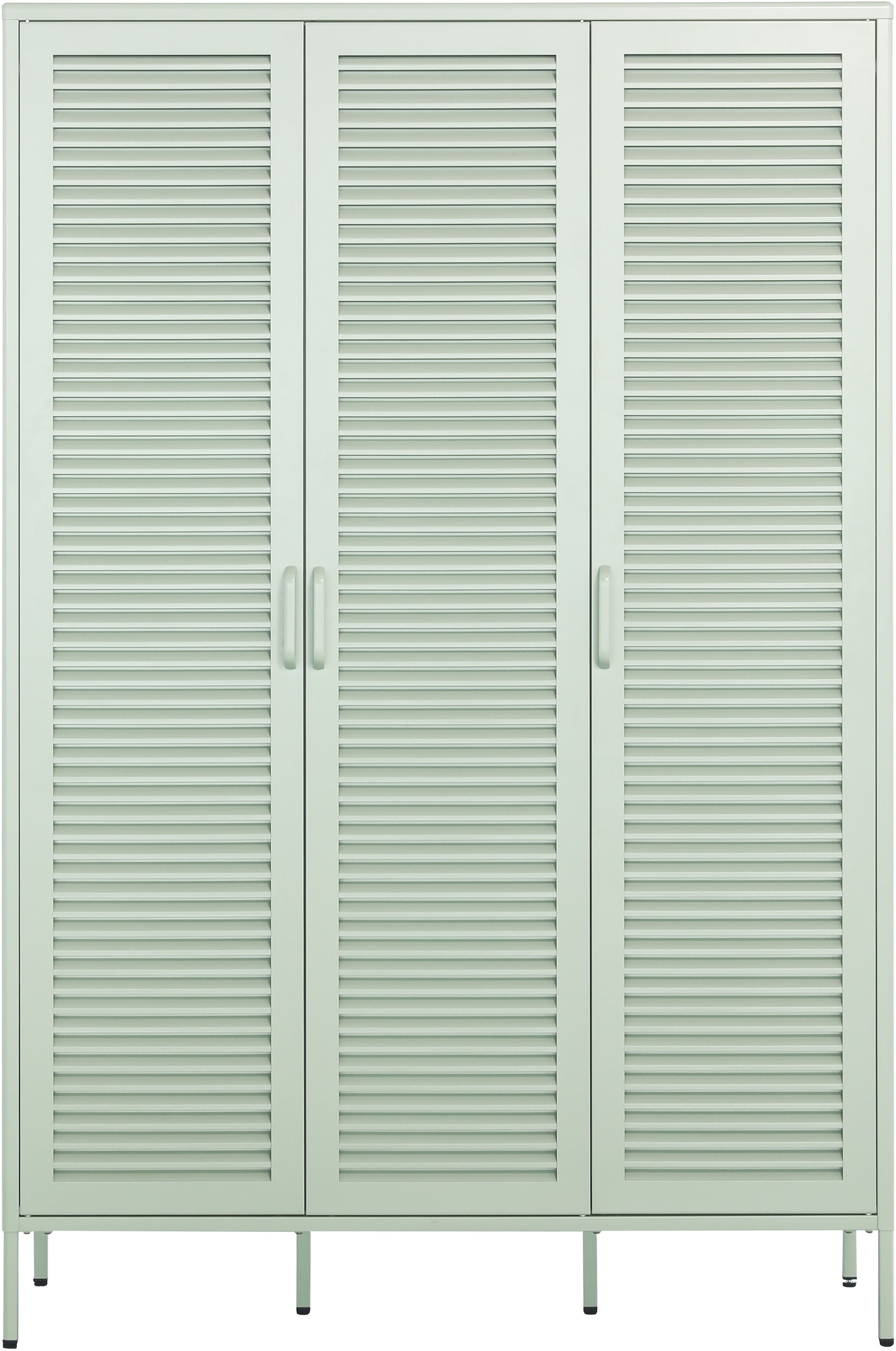 GOODproduct Kleiderschrank »GERRON Kleiderschrank Metallschrank Spind« Schlafzimmerschrank mit 3 Türen , grün salbei, Breite 120cm