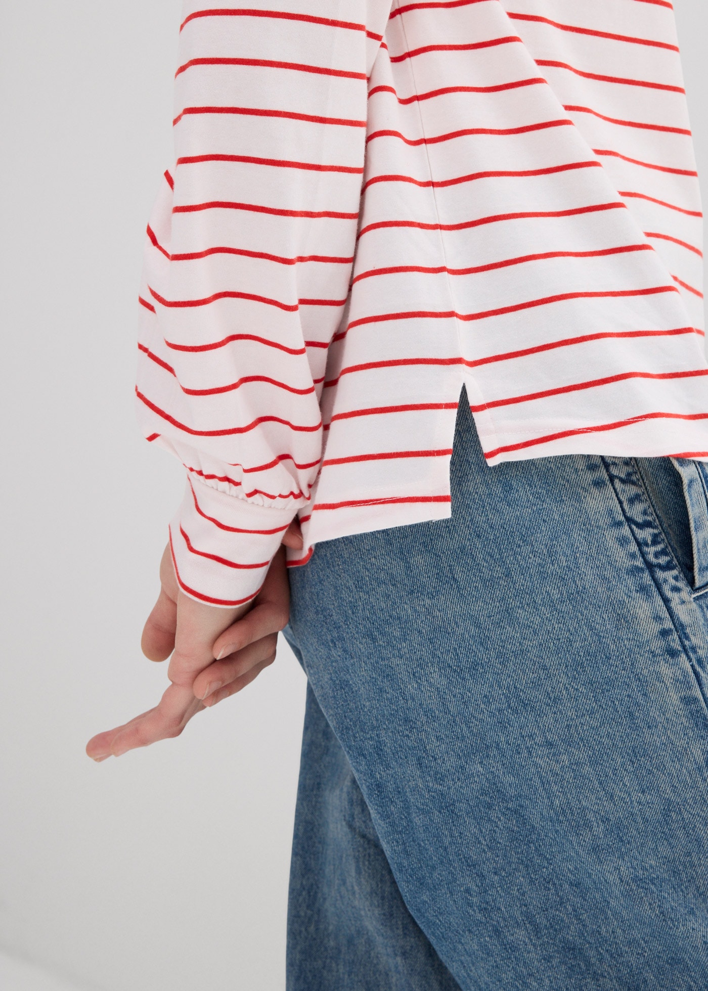 bonprix T-shirt à manches longues 1 lockere Passform mit überschnittenen Schultern, mit Ballon-Ärmeln