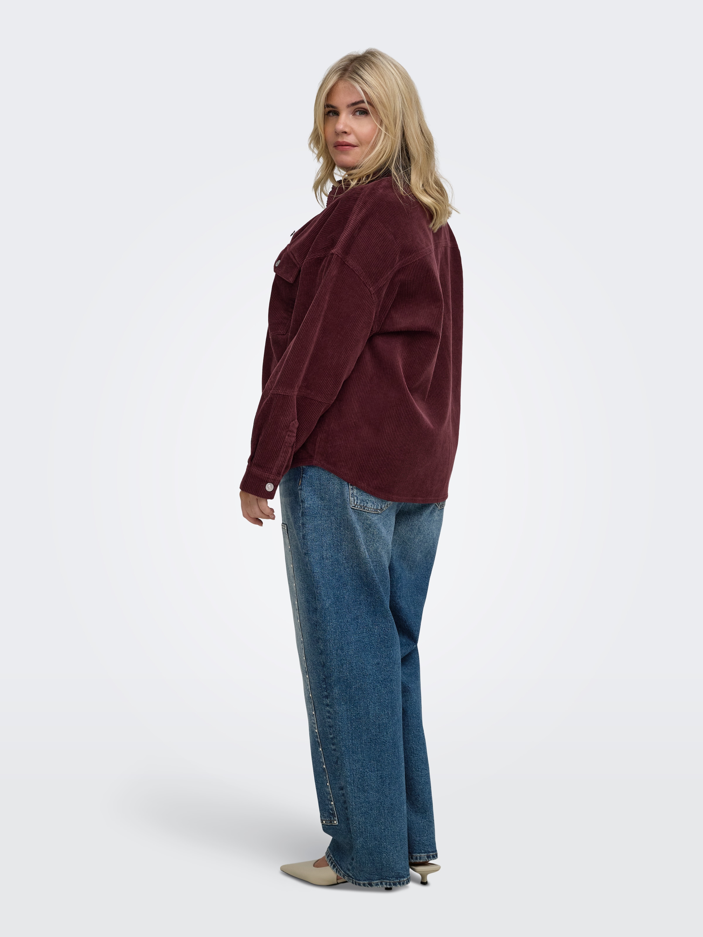ONLY CARMAKOMA Blouse à manches longues »CARTIGGY L/S CORD SHACKET PNT NOOS« Coton, velours côtelé