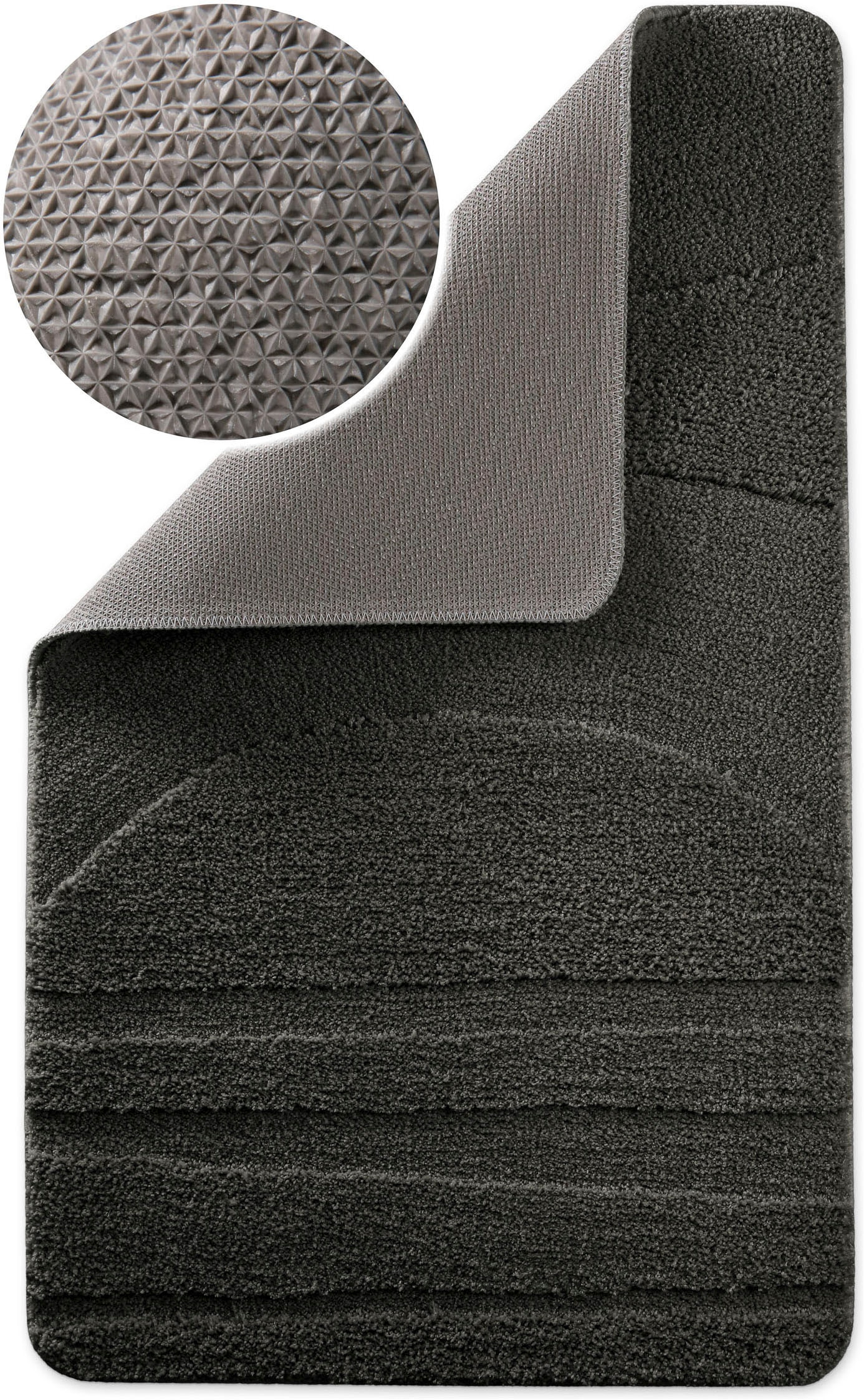 Wecon home Tapis de bain »Marc« Höhe 25 mm Badteppich, Hoch-Tief-Linien, weich, rutschhemmend, waschbar, getuftet