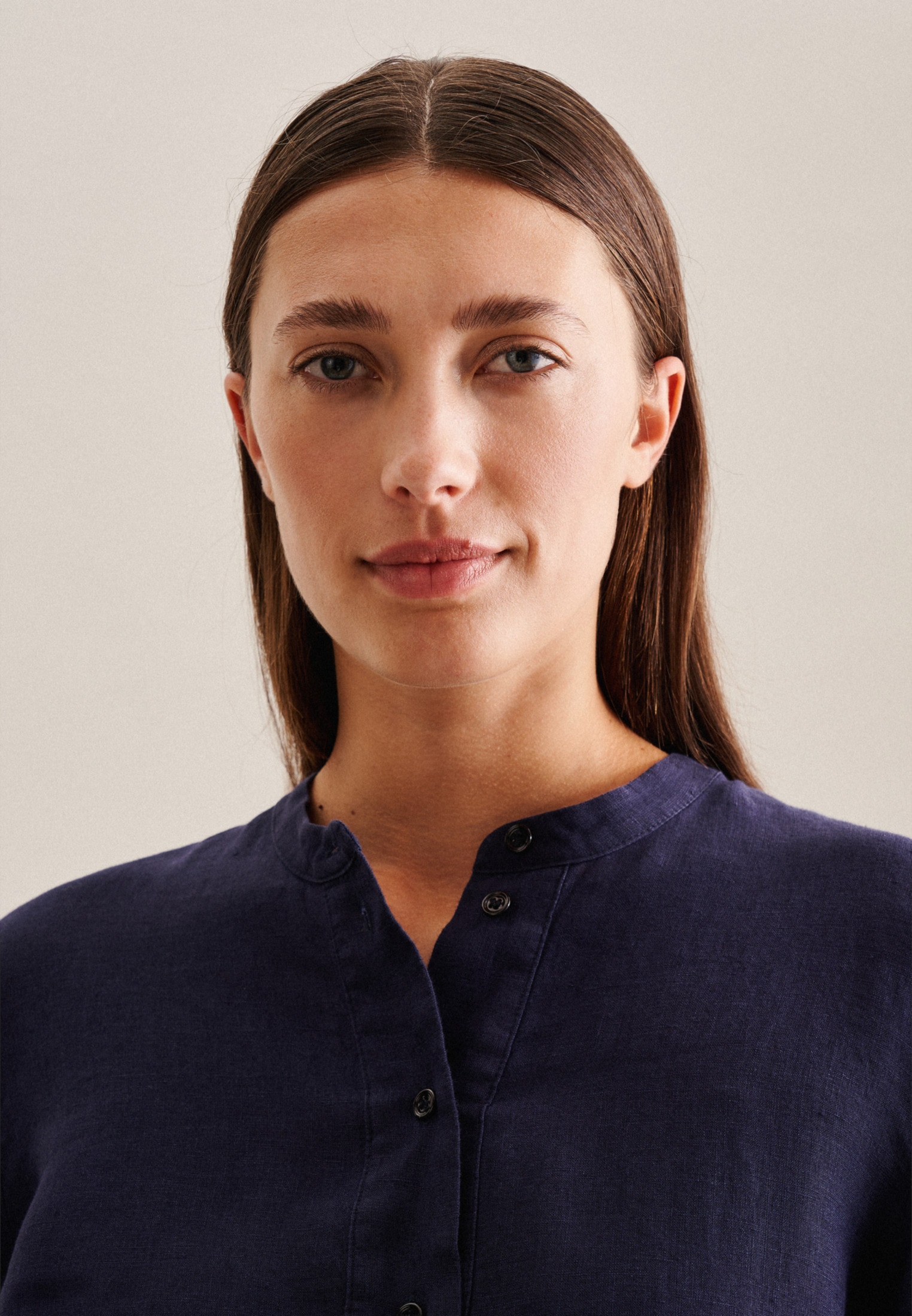 seidensticker Sommerkleid »Schwarze Rose« Langarm Kragen Uni