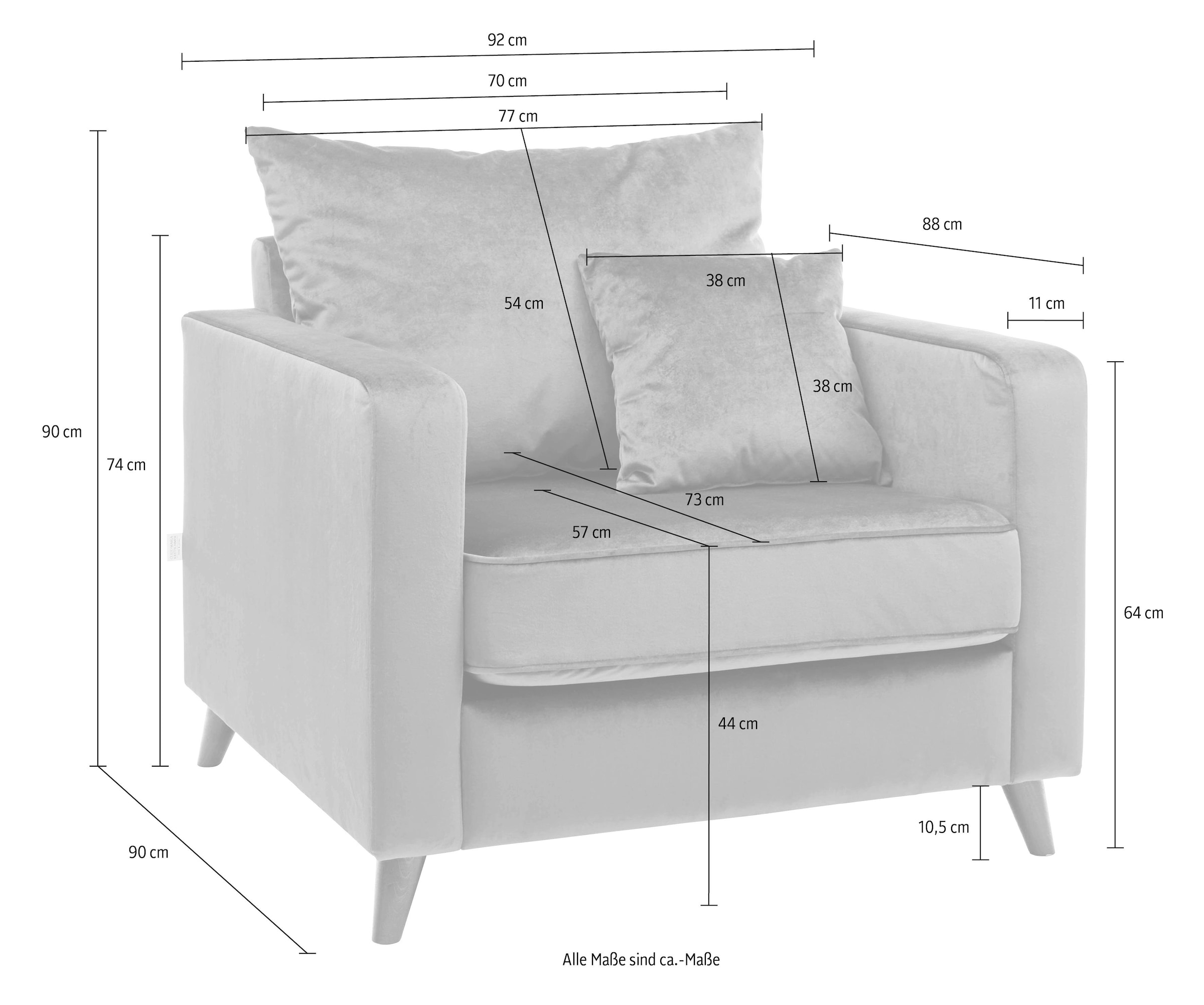 Home affaire Sessel »Renesse« lose Kissen, Keder an Sitzkissen
