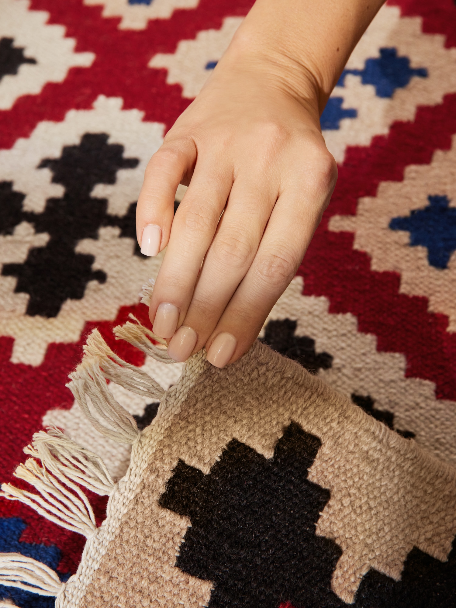 HANSE Home Tapis »Kelim Rami« Rectangulaire 3 mm Höhe Wolle, Baumwolle, Natur, Handgewebt, orientalisch, Boho, traditionell