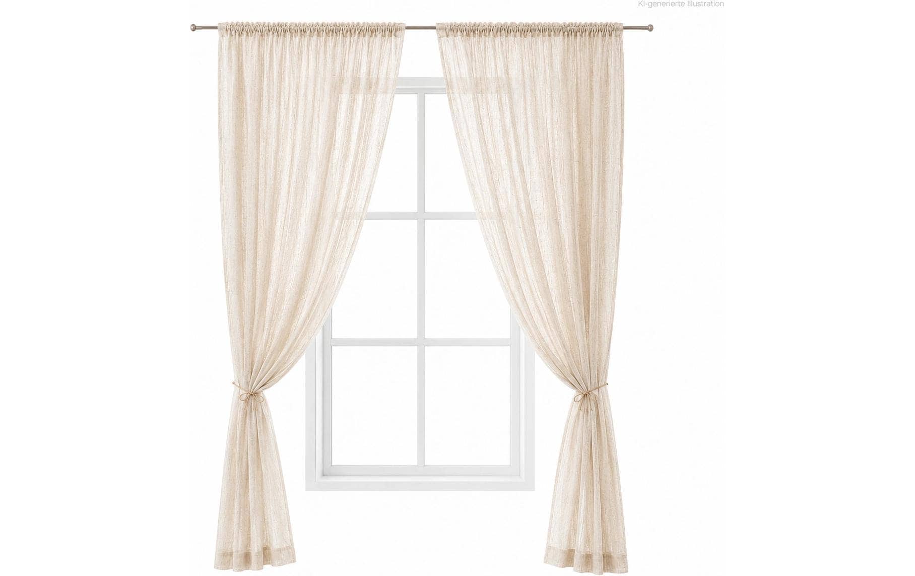 Urbanara Rideau »2er-Set Mafalda Nova 140 cm x 320 cm« Ruban plissé 2 cuis tlg.