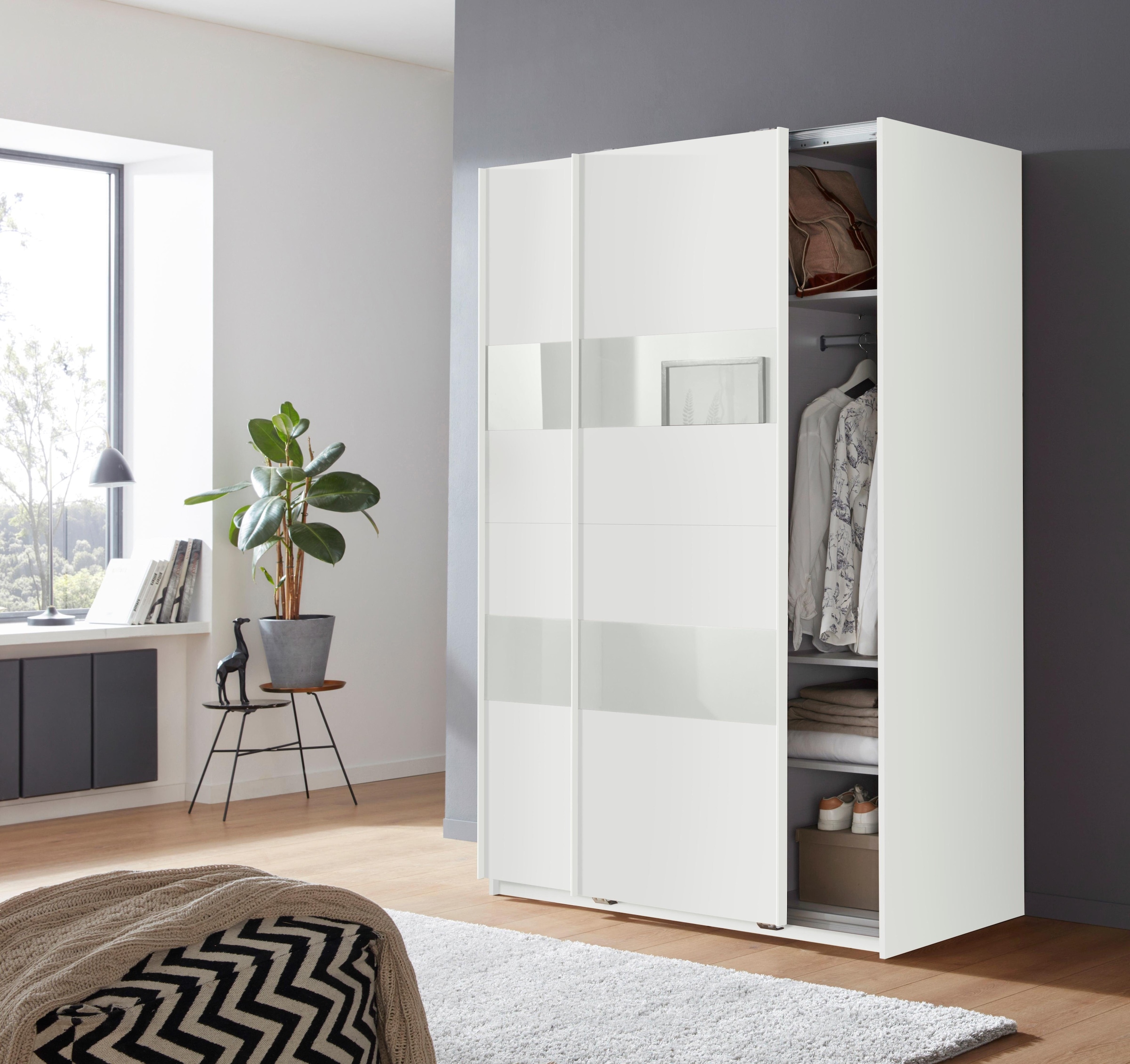 Wimex Schwebetürenschrank »Altona« mit Glaselementen und zusätzlichen Einlegeböden