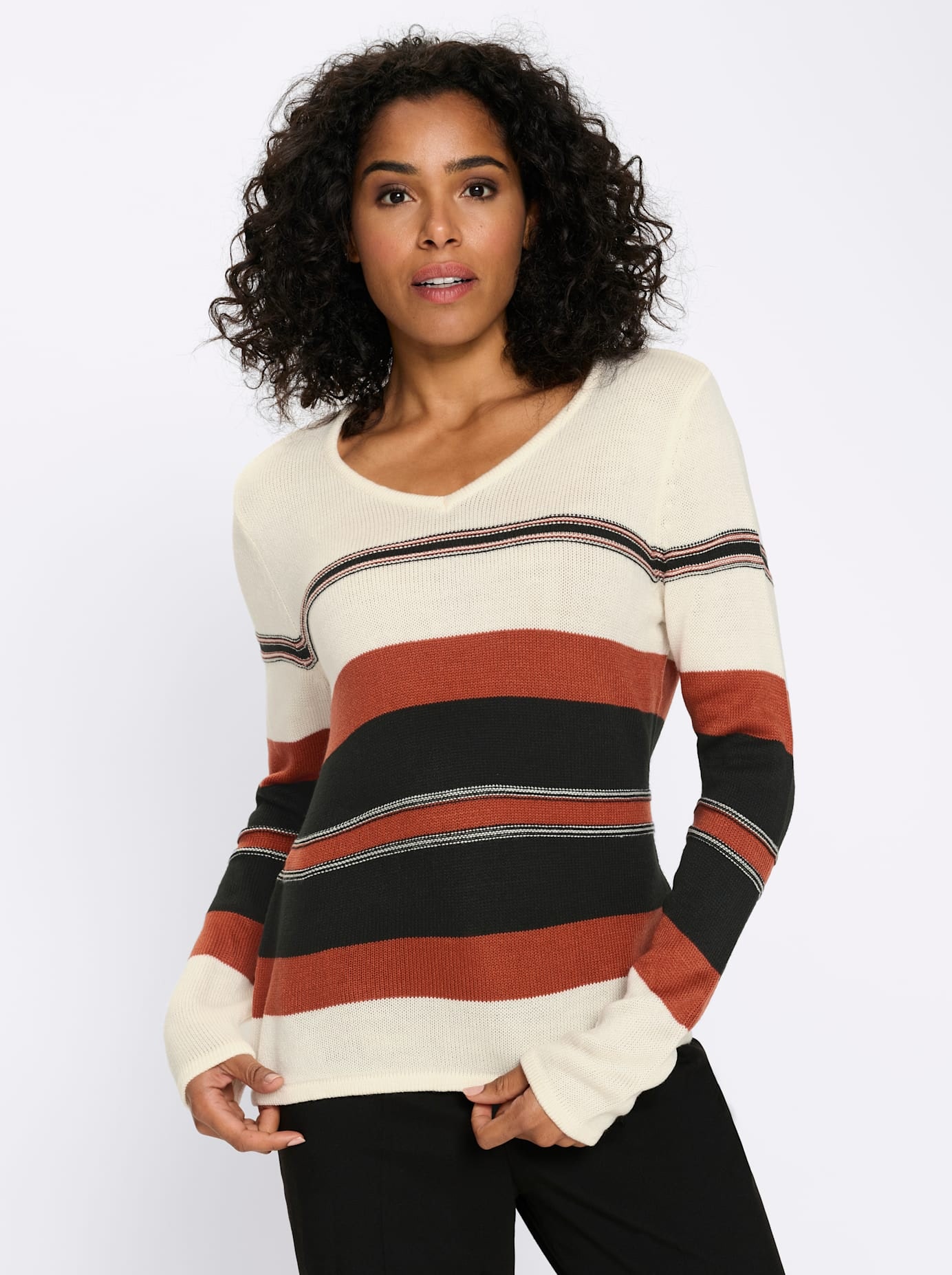Classic Basics Pull col V »Langarm-Pullover«