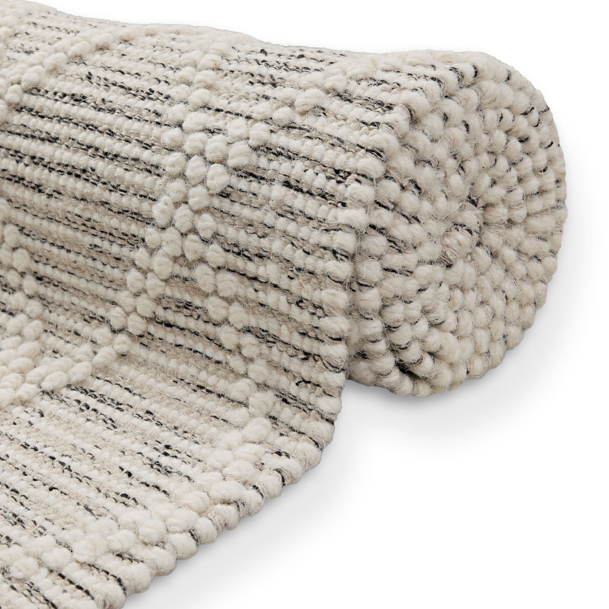 GOODproduct Teppich »Jeppe« rechteckig 8 mm Höhe 70% Wolle, handgewebt, Raute, Hoch-Tief, Wohnzimmer, Naturfaser