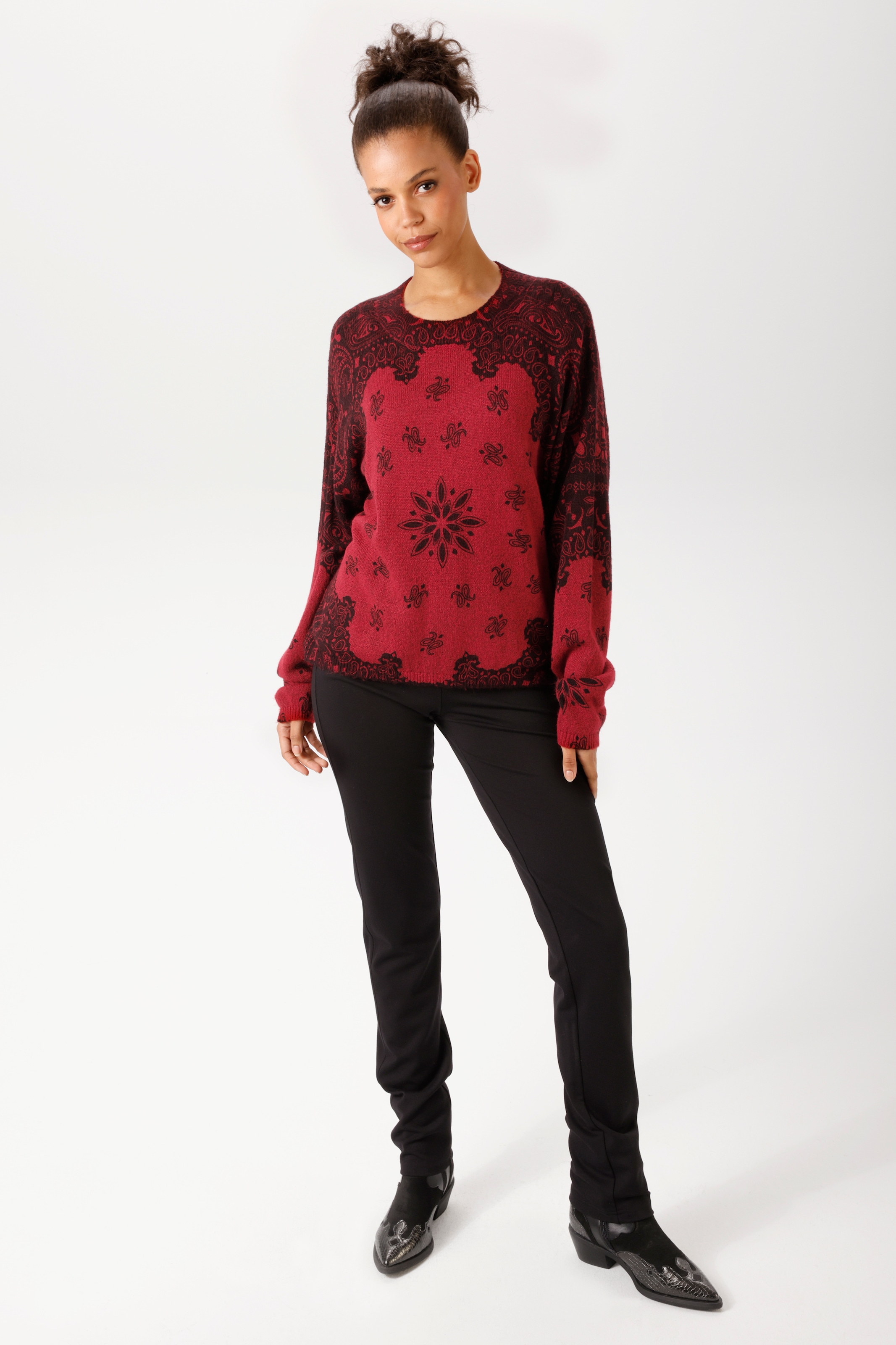 Aniston CASUAL Pull en tricot imprimé de motifs fantaisistes - NOUVELLE COLLECTION