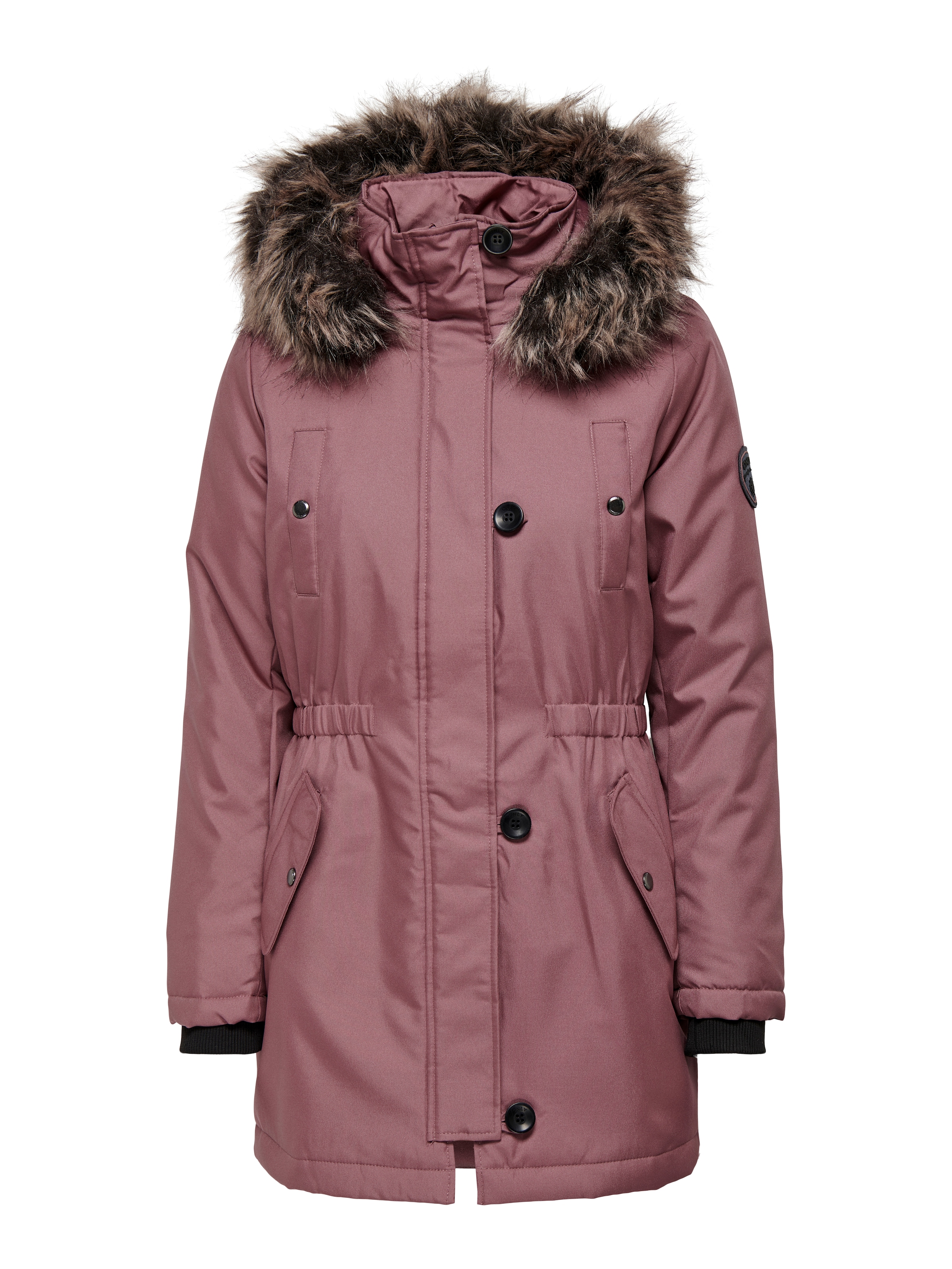 ONLY Parka »ONLIRIS FUR WINTER PARKA LIFE CC OTW« mit Kapuze mit verdeckter Knopfleiste