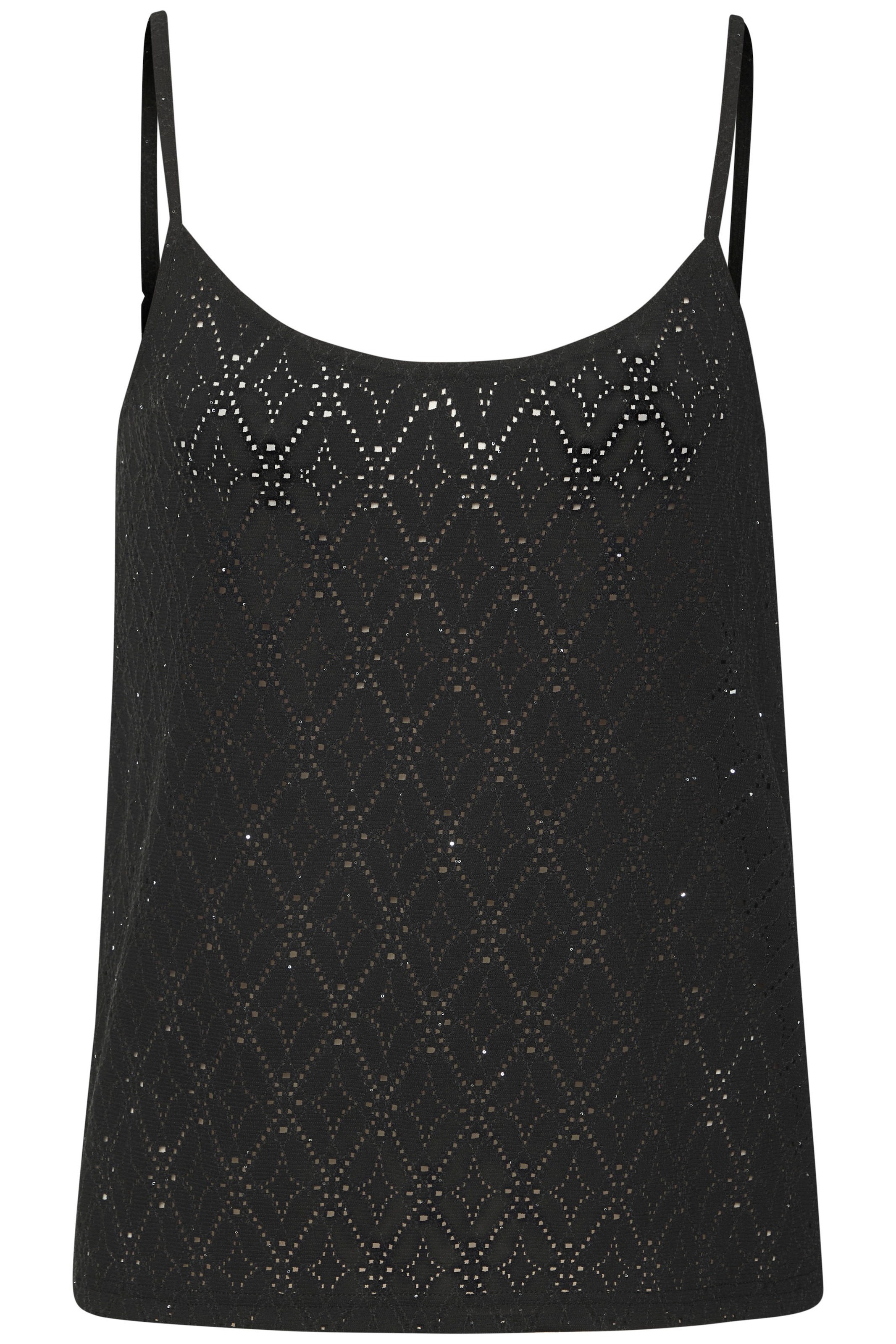 LASCANA Top à bretelles spaghetti »mit funkelnden Pailetten«, aus hochwertiger Ajour-Qualität
