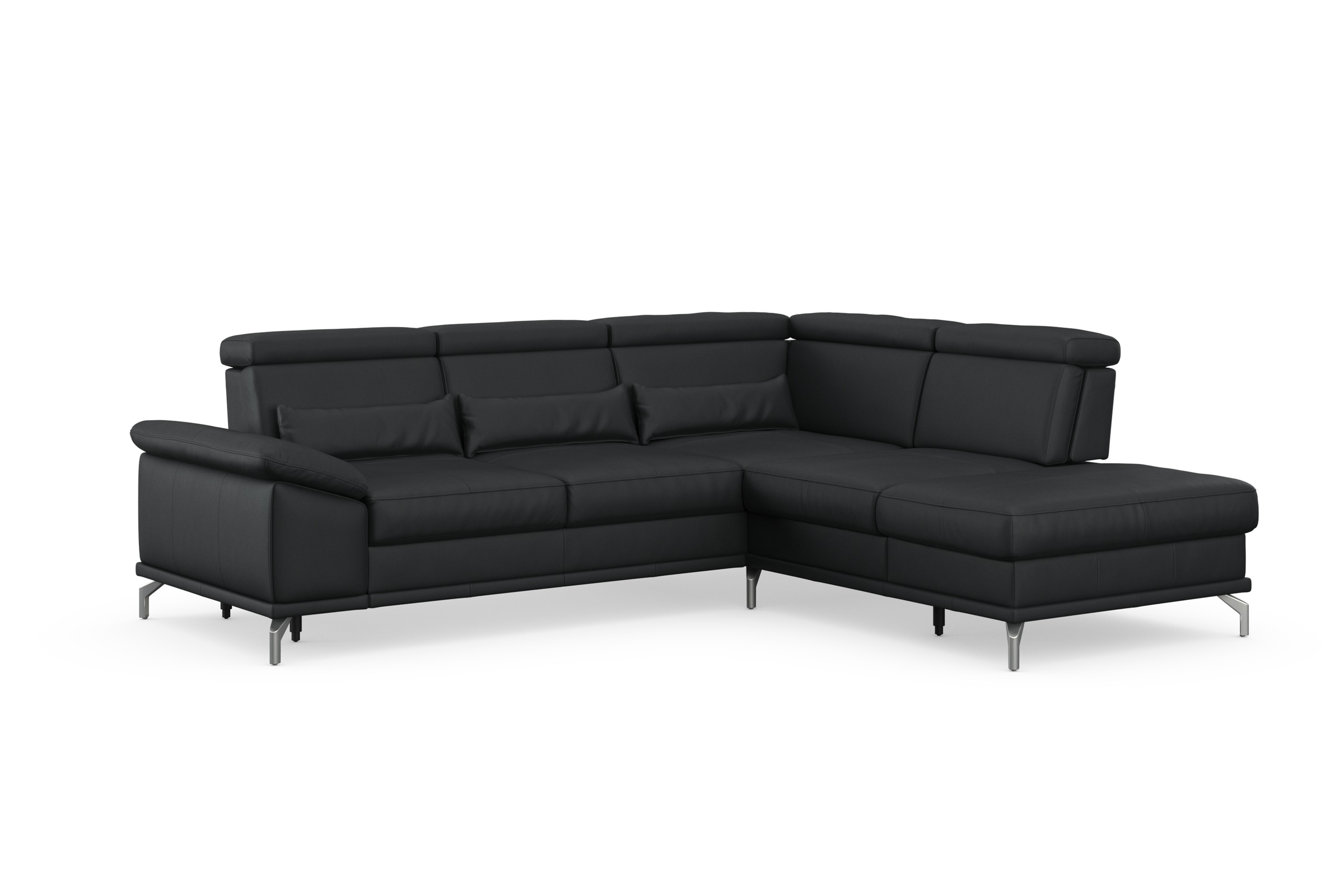 sit&more Ecksofa »Cabrio L-Form, B: 274 cm, mit Sitztiefen-, Arm- & Kopfteilverstellung« 3 Nierenkissen, Federkern, optional Bettfunktion und Stauraum