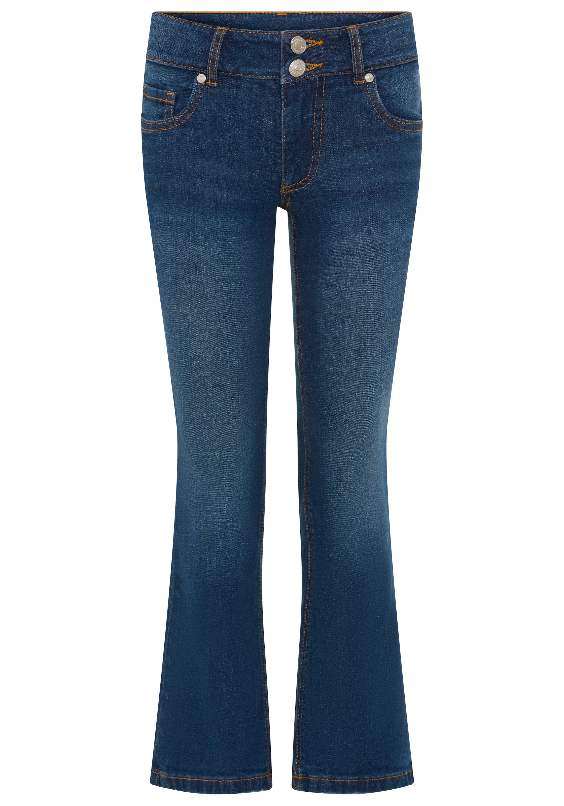 KangaROOS Jeans bootcut »Stretchjeans von KangaROOS in Boot Cut Form, mit Po-Ziernähten« Jeans à la mode avec surpiqûres décoratives sur poche arrière, lavage authentique
