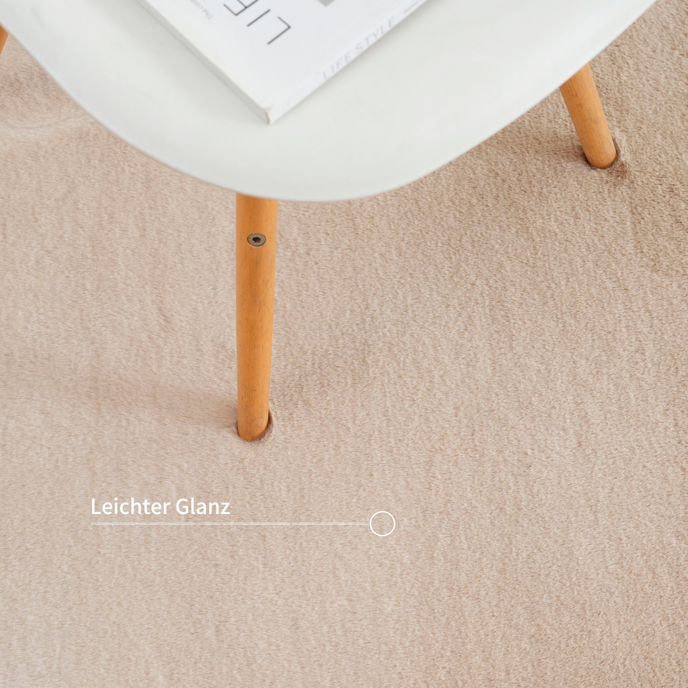 Bruno Banani Fellteppich »Rabbit 2, Kunstfell Teppich, Modern« rechteckig 25 mm Höhe Kaninchenfell-Haptik, sehr weich, Wohnzimmer, Schlafzimmer, Esszimmer