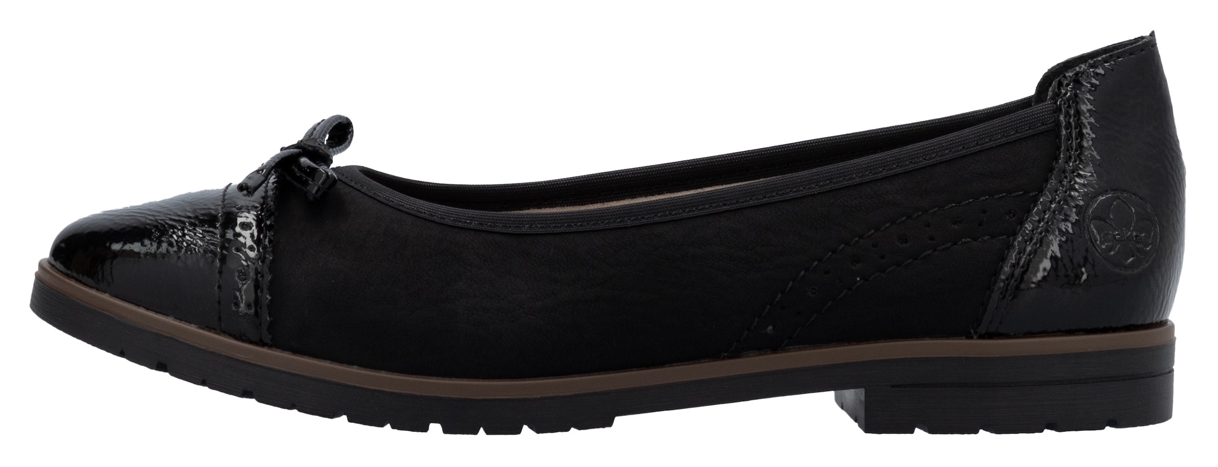 Rieker Ballerine  , Loafer, Schlupfschuh, Flats, Slipper, Businessschuh mit Schleifchen
