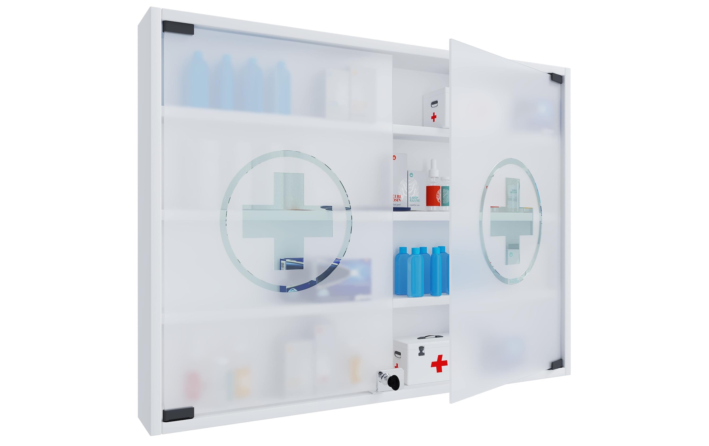 VCM Armoire à pharmacie »Erste Hilfe Schrank Hustila L 60 x 80 x 10 cm«