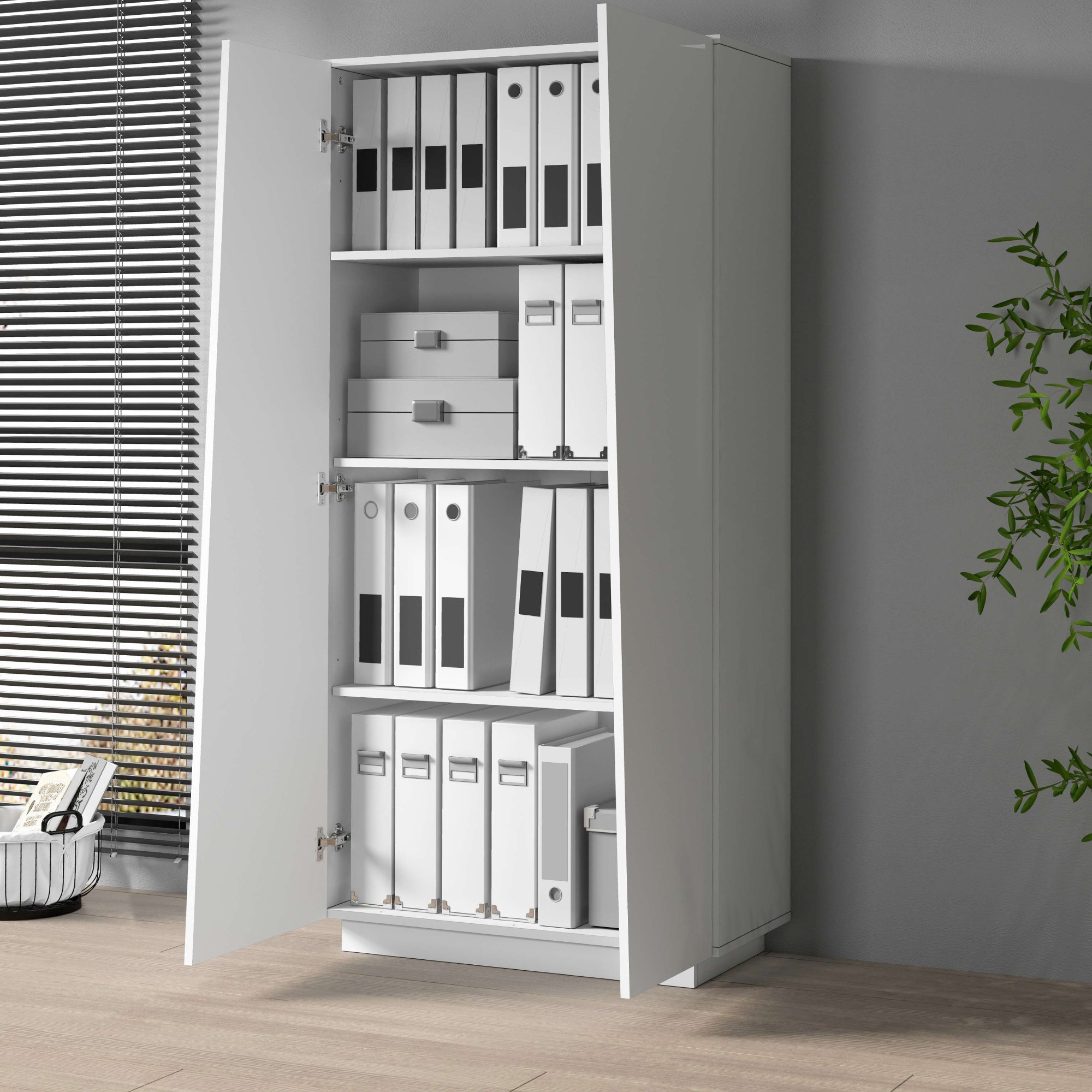 Home affaire Armoire de classement »Vega, Mehrzweckschrank, Büroschrank, mit 2 Türen« & étagères réglables, hauteur 166 cm, Fabriqué en Italie