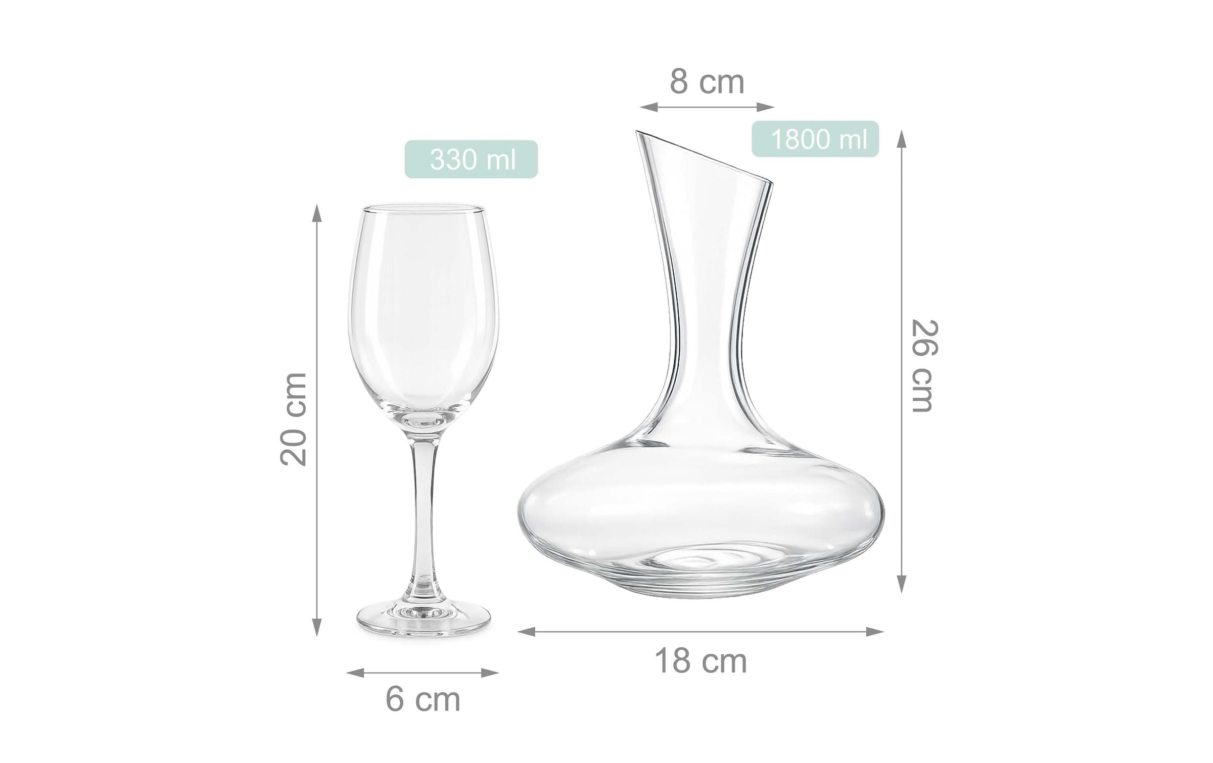 relaxdays Verre à vin rouge »mit Karaffe 330 ml, 1 Stück« compatible lave-vaisselle