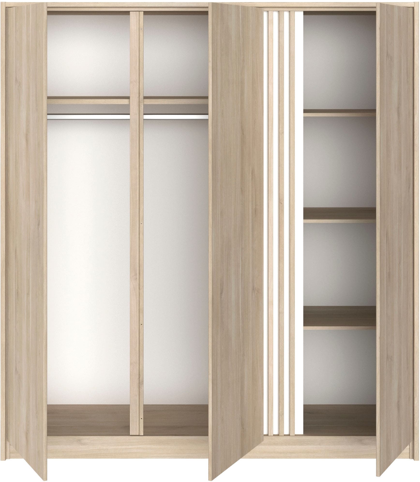 Parisot Schlafzimmer-Set 4 Stk. tlg. viel Stauraum, schöne Optik, Einsätze an Schrank und Kommode drehbar