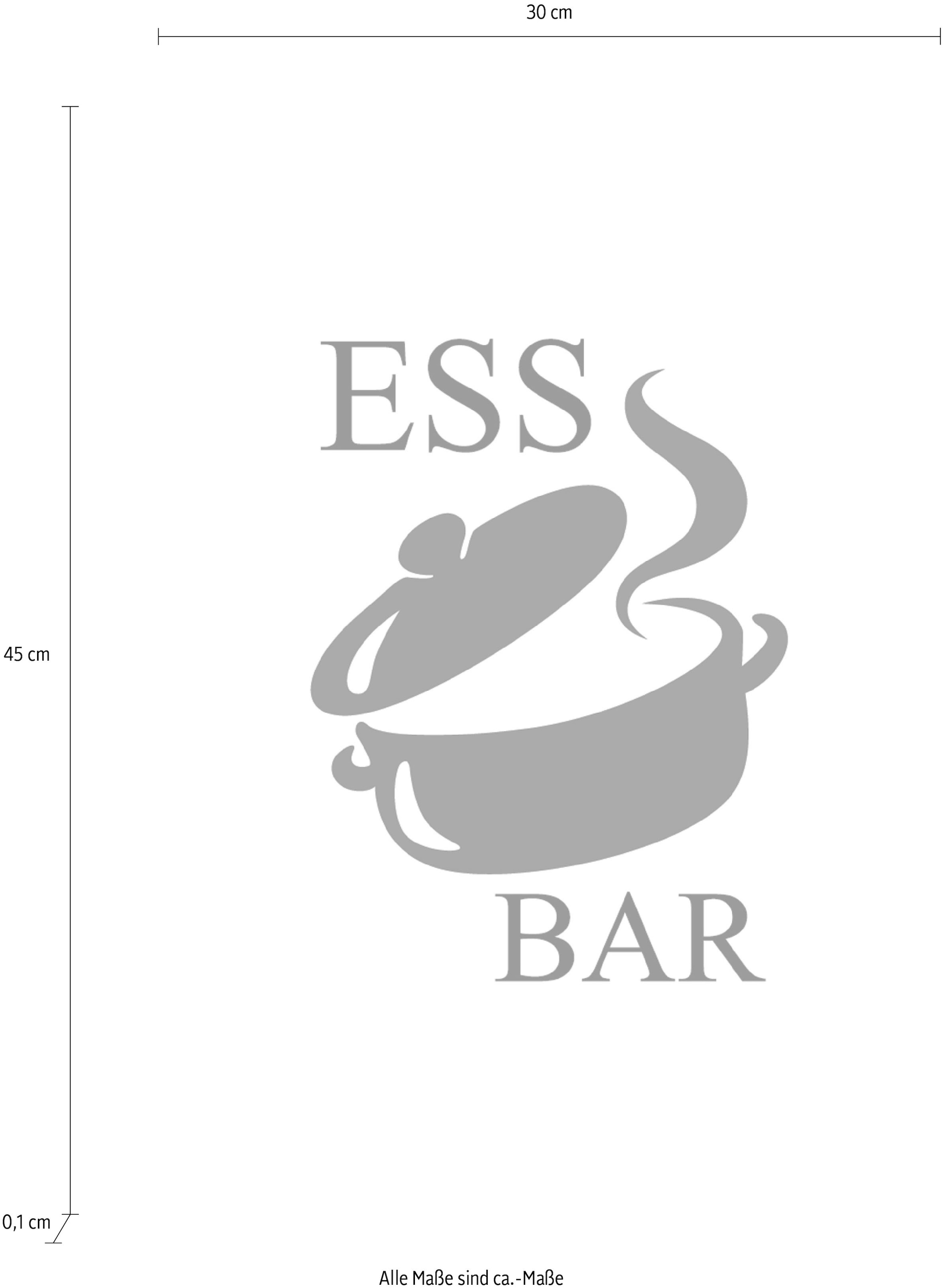 queence Wanddekoobjekt »ESSBAR« Stahlschild, Blechschild, Spruch, Witzig, Wanddeko, retro, 20x30cm