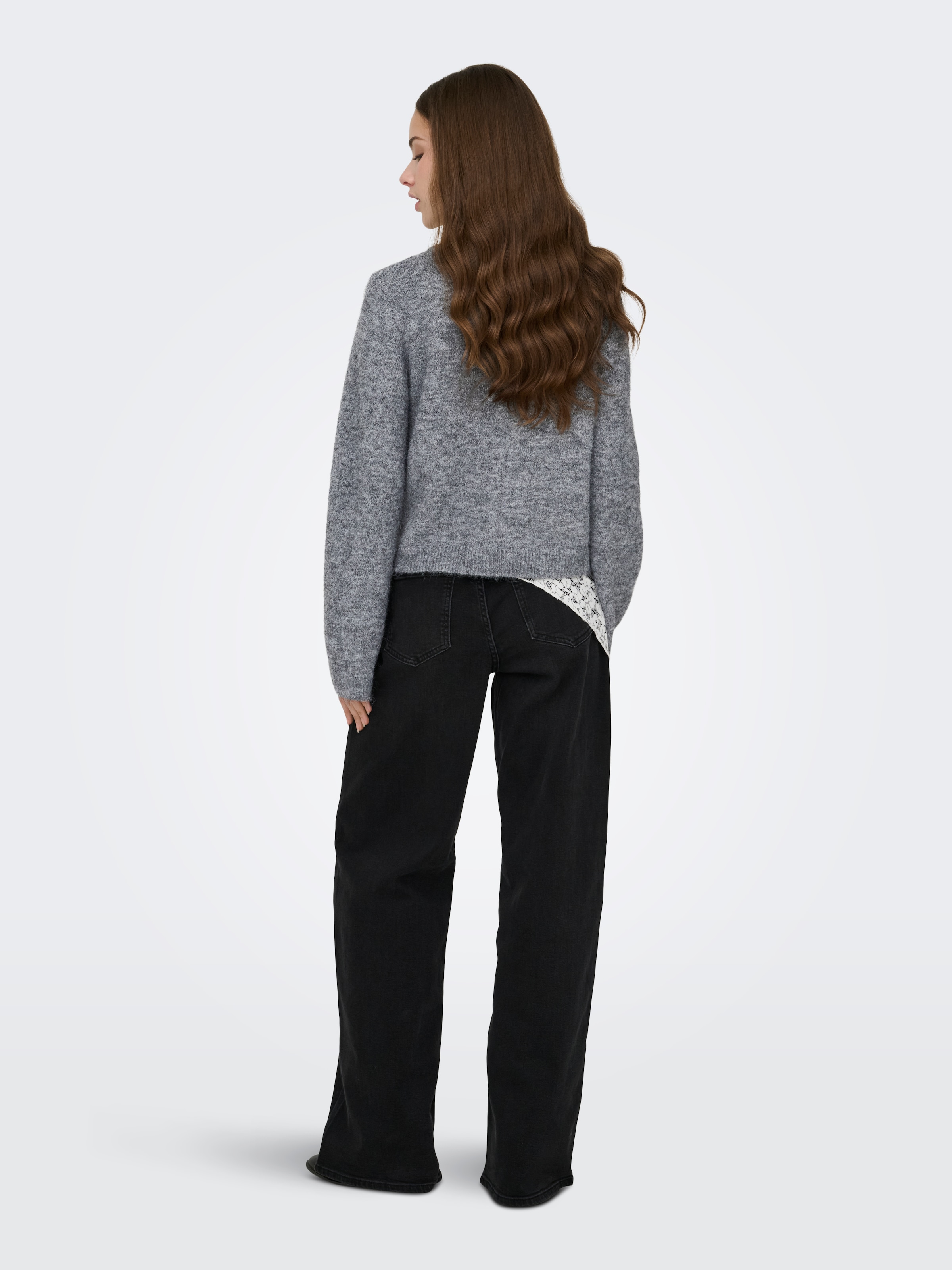 ONLY Veste en tricot »ONLMIGGIE LS O-NECK PEARL CARDIGA EX KNT« Materialmix, regular fit