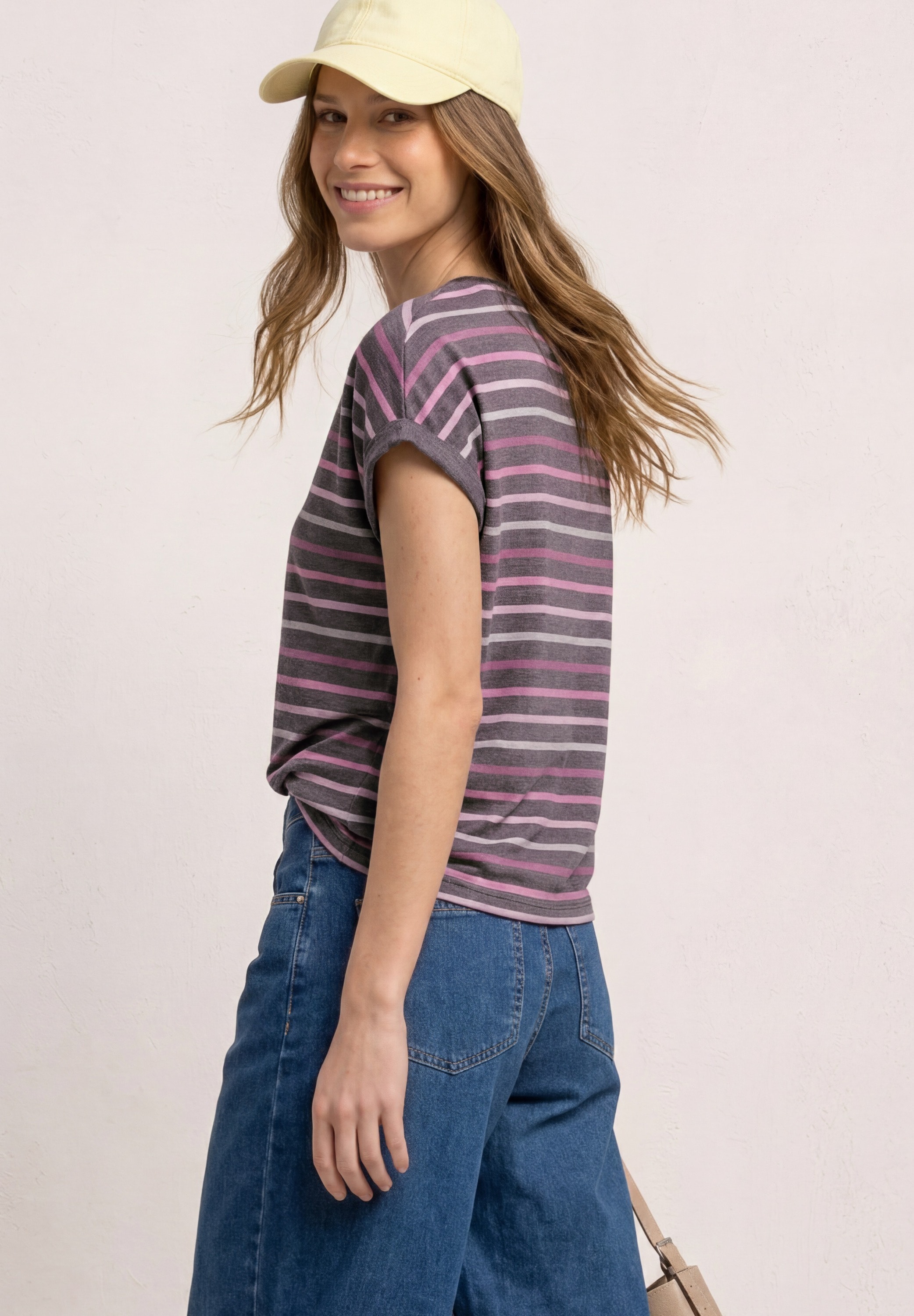 STREET ONE Haut de chemise t-shirt d'été avec épaules tombantes