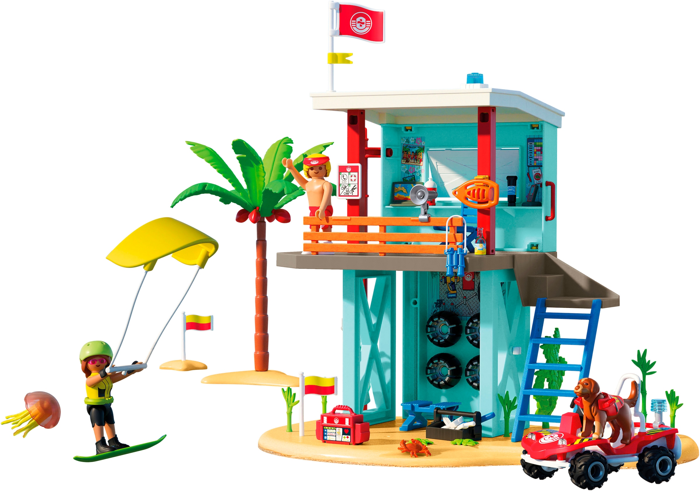 Playmobil® Jeu de construction »Rettungsturm mit Beach buggy (71903), My Life« fabriqué en Europe