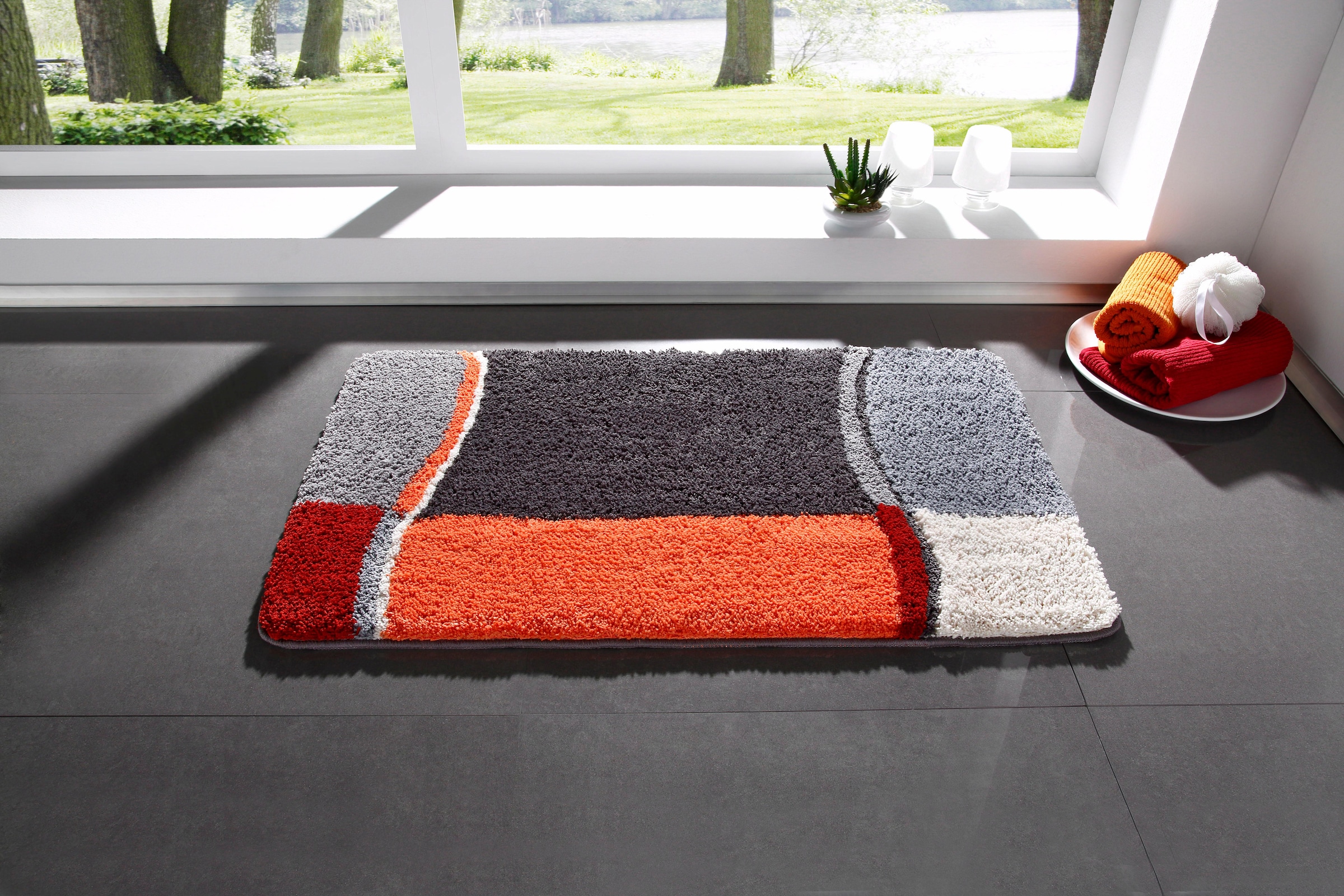 GOODproduct Badematte »Belio, Badvorleger, Badezimmer Teppich« Höhe 20 mm rutschhemmend beschichtet fussbodenheizungsgeeignet | schnell trocknend | strapazierfähig Badematte, Badteppich, Badematten auch als 2 tlg. Set erhältlich, bunt