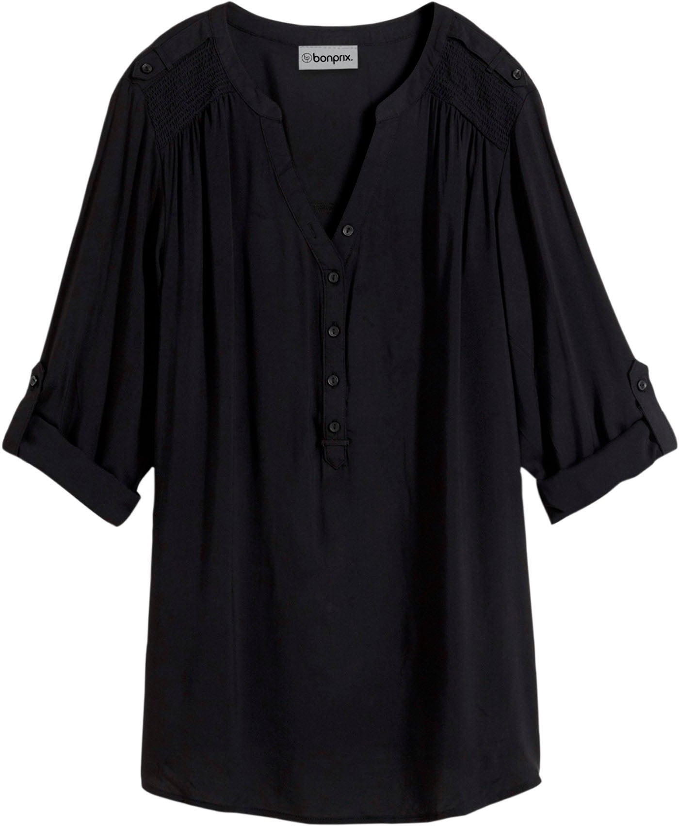 bonprix Tunika »Tunikabluse aus softer Viskose« Casual Stil, Regular Fit, mit Rundsaum, mit Knopfleiste