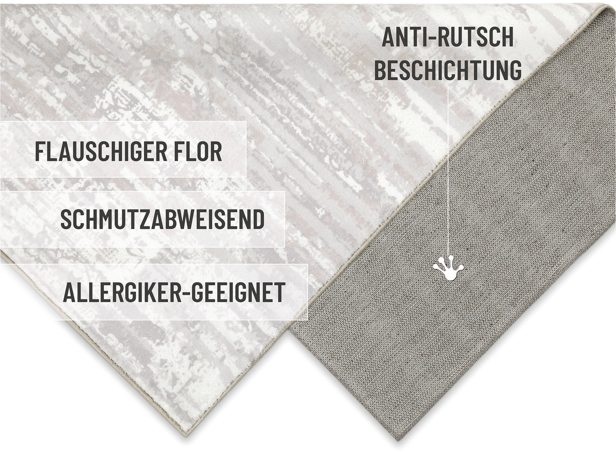 Wecon home Tapis de bain »Mauri« Höhe 5 mm design vintage, lavable, antidérapant, séchage rapide, tapis de bain