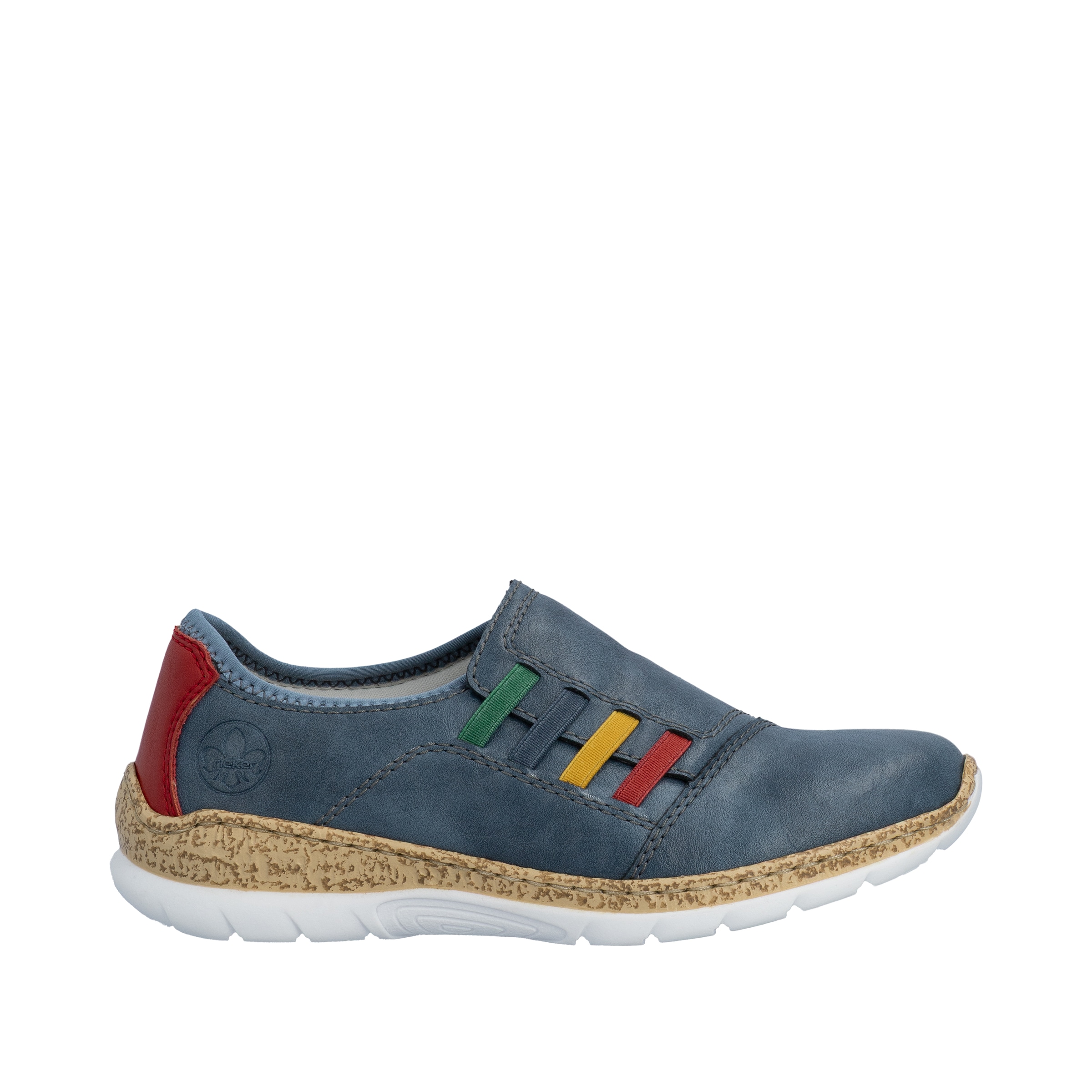 Rieker Slipper  Slip-on Sneaker, Schlupfschuh, Halbschuh mit bunten Stretcheinsätzen