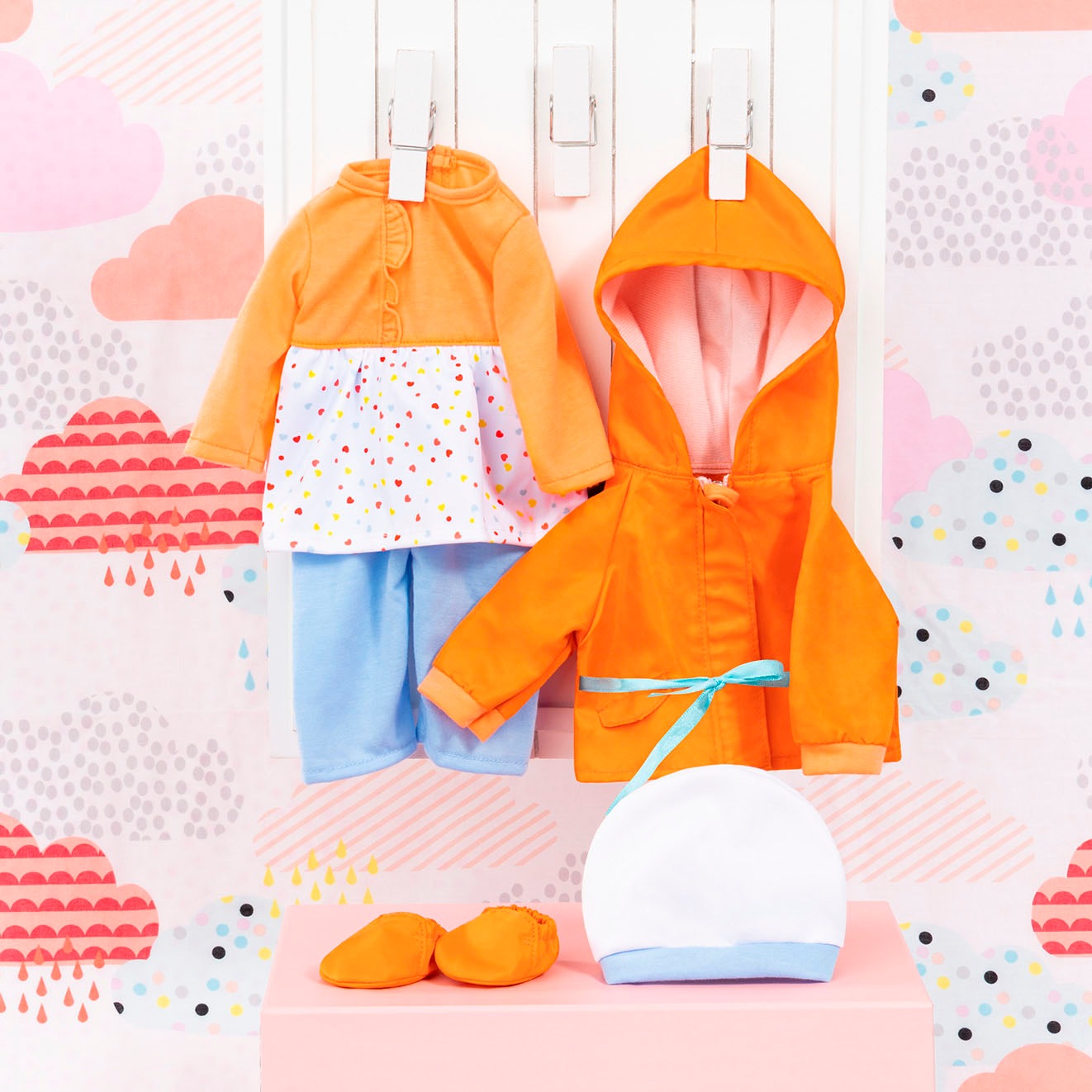Bayer Puppenkleidung »Kleid/Hose orange«