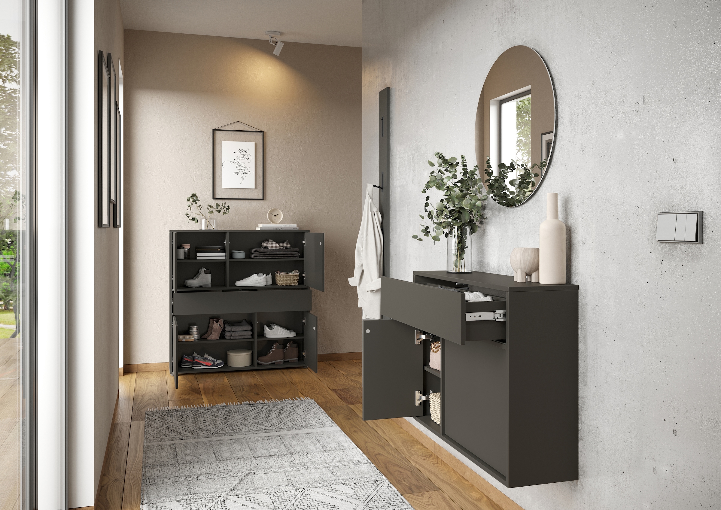 GERMANIA Mehrzweckschrank »Ameca 2.0« stehend und hängend montierbar, moderner Flurschrank, Breite 83 cm