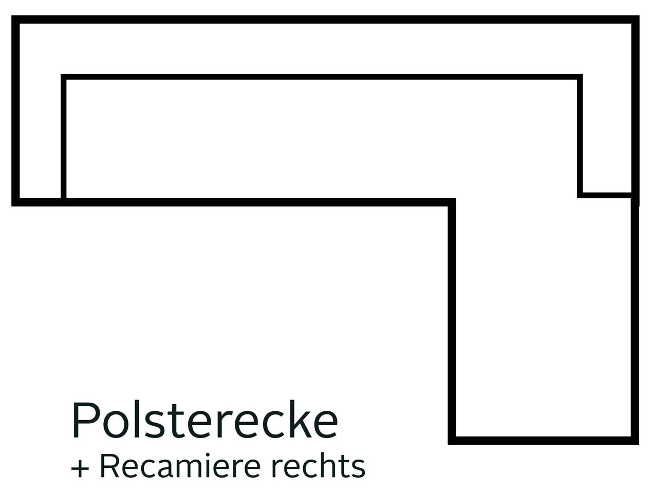 3C Candy Canapé d'angle »Mainau modern und elegant, mit gutem Sitzkomfort, Breite 257cm, L-Form« au choix avec fonction relaxation électrique, ressorts ensachés
