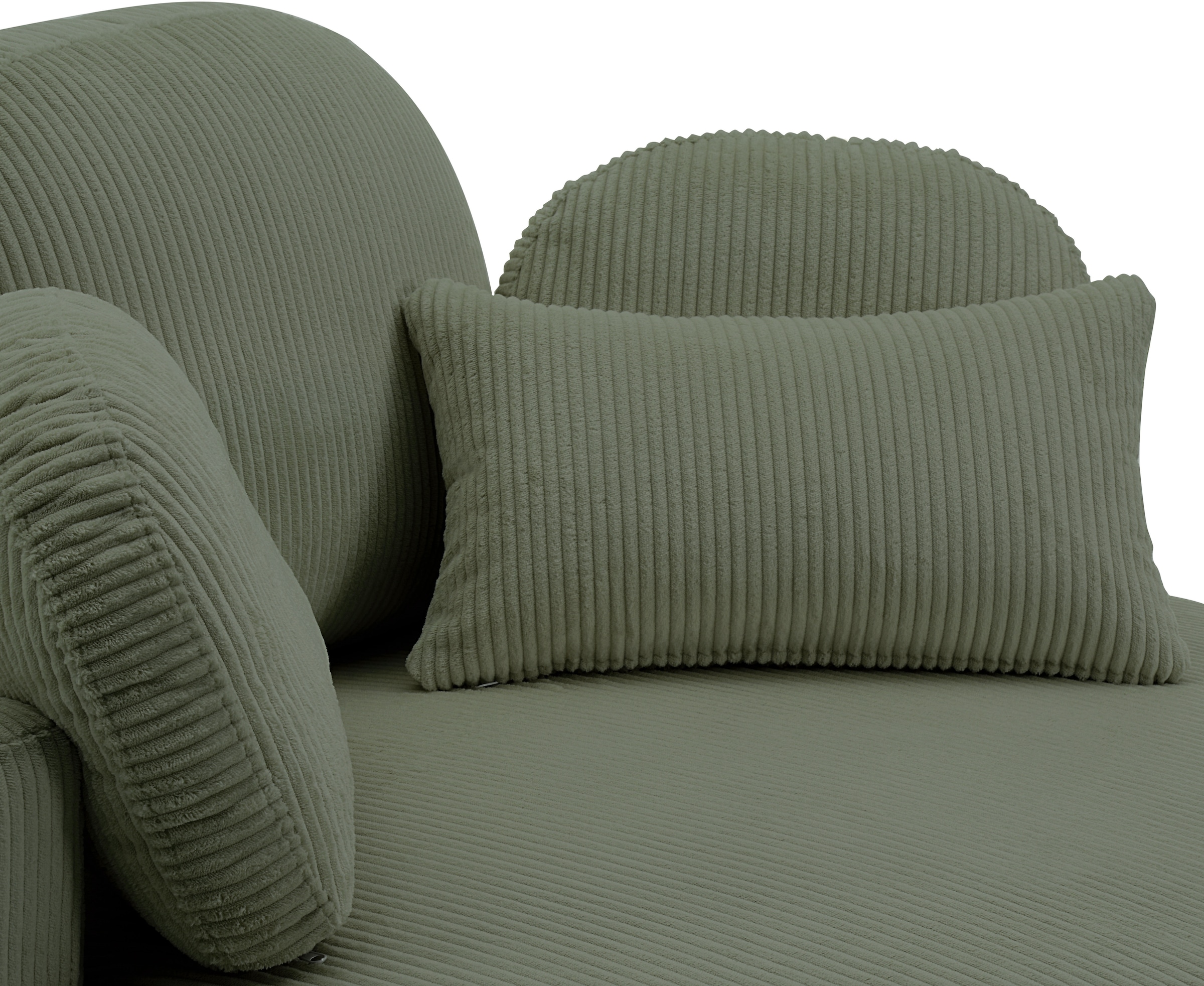 GOODproduct Loveseat »Riko Sessel, B: 110 cm, Sitzhöhe: 44 cm« XXL- Sessel, mit Stauraumhocker, Rückenstütze & 4 Zierkissen