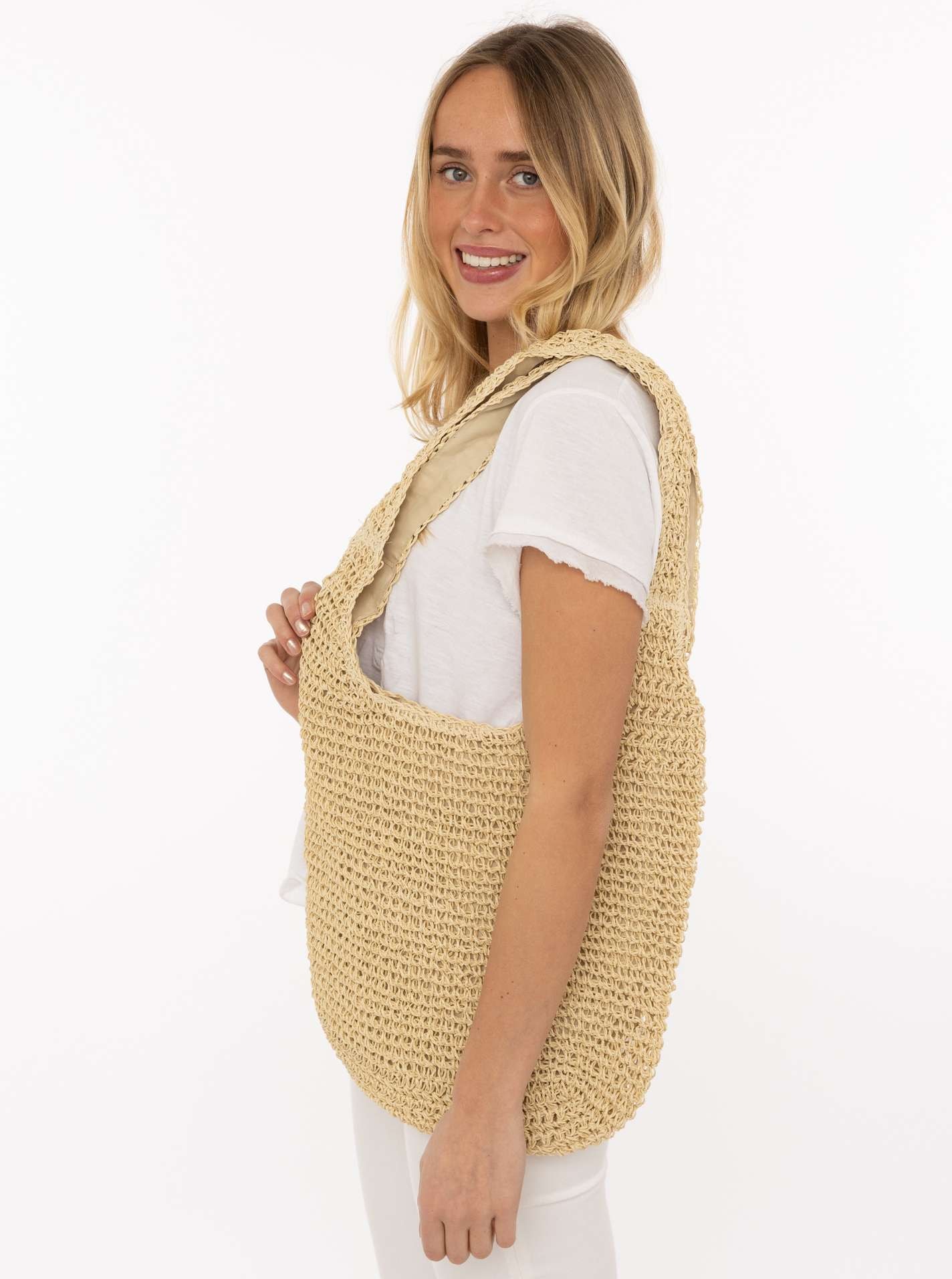 Zwillingsherz Sac de transport »"Shopper"« geflochtenes Material, Schulterhenkel