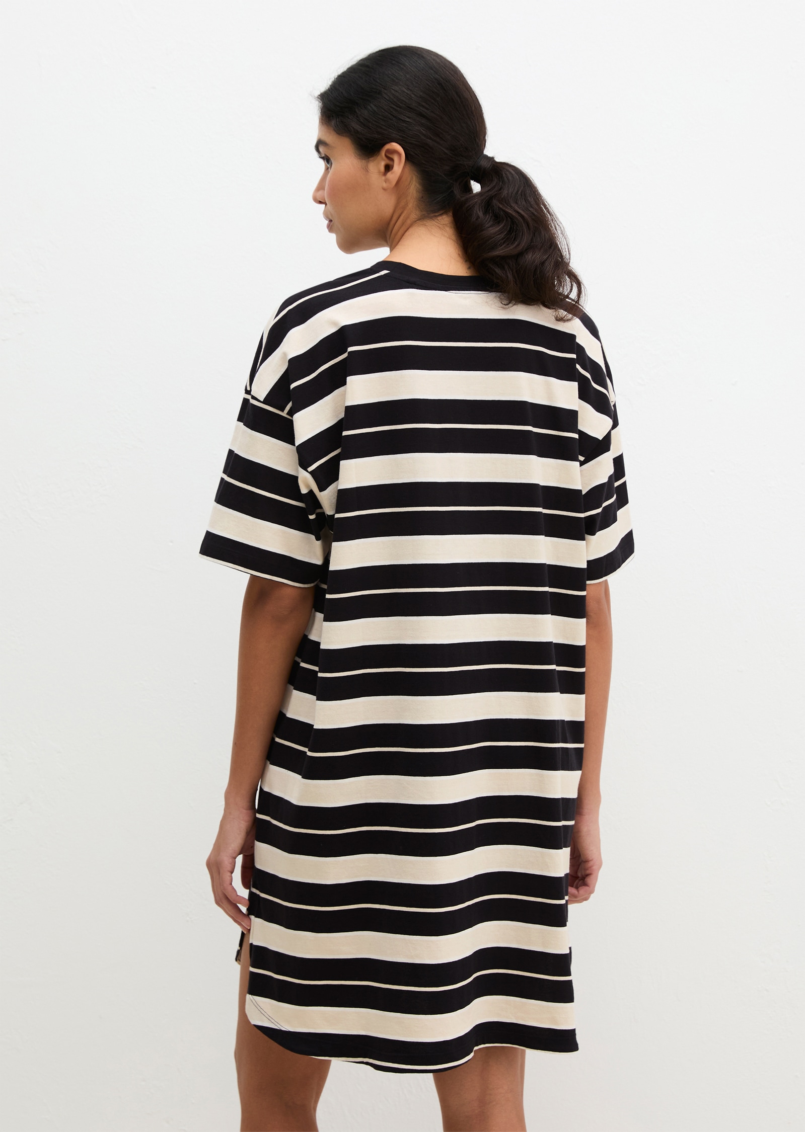 Marc O'Polo Chemise de nuit »Mix N Match Cotton« mit kurzen Ärmeln und Rundhalsausschnitt, seitliche Schlitze